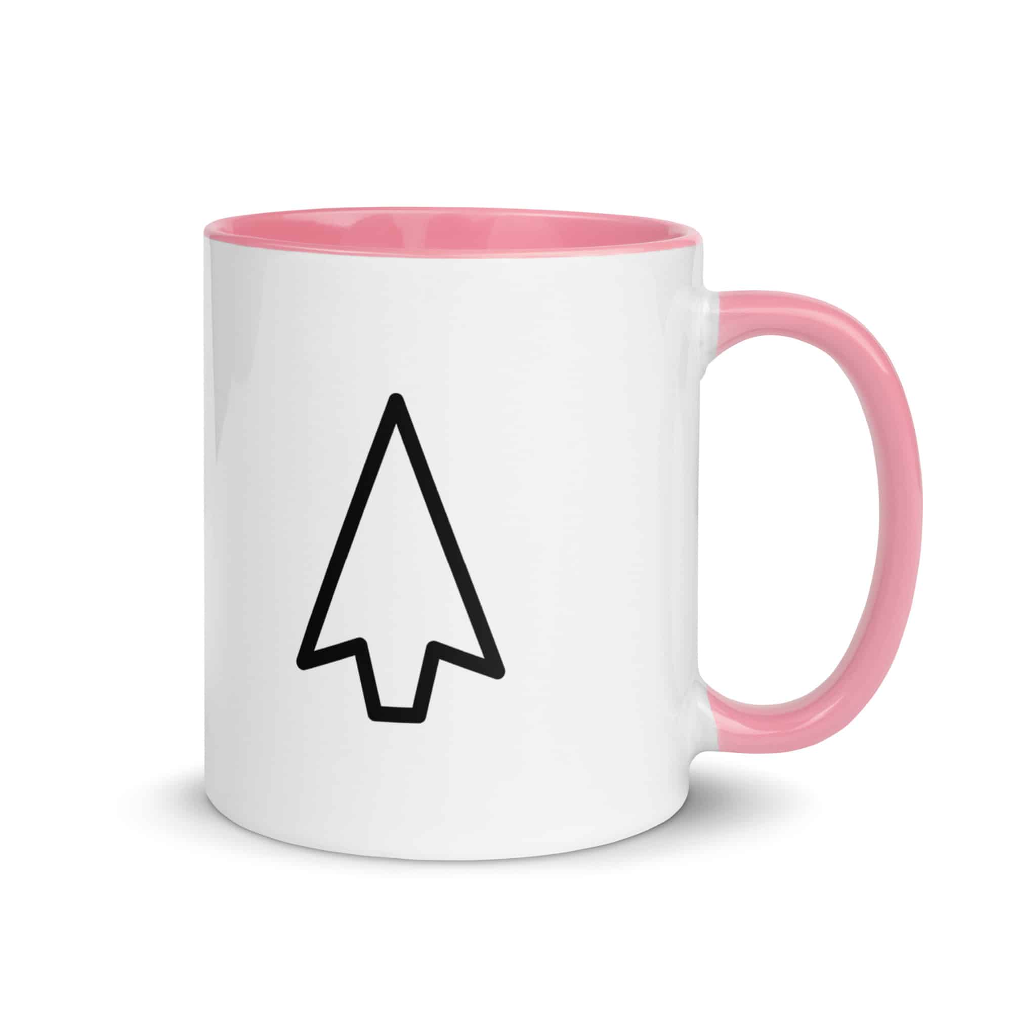 Black Open Arrowhead Color Inside Mug