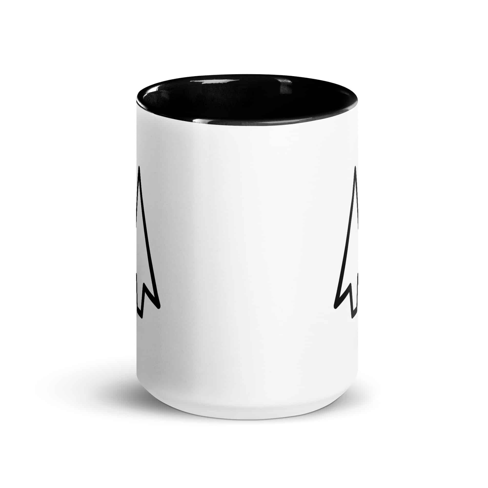 Black Open Arrowhead Color Inside Mug