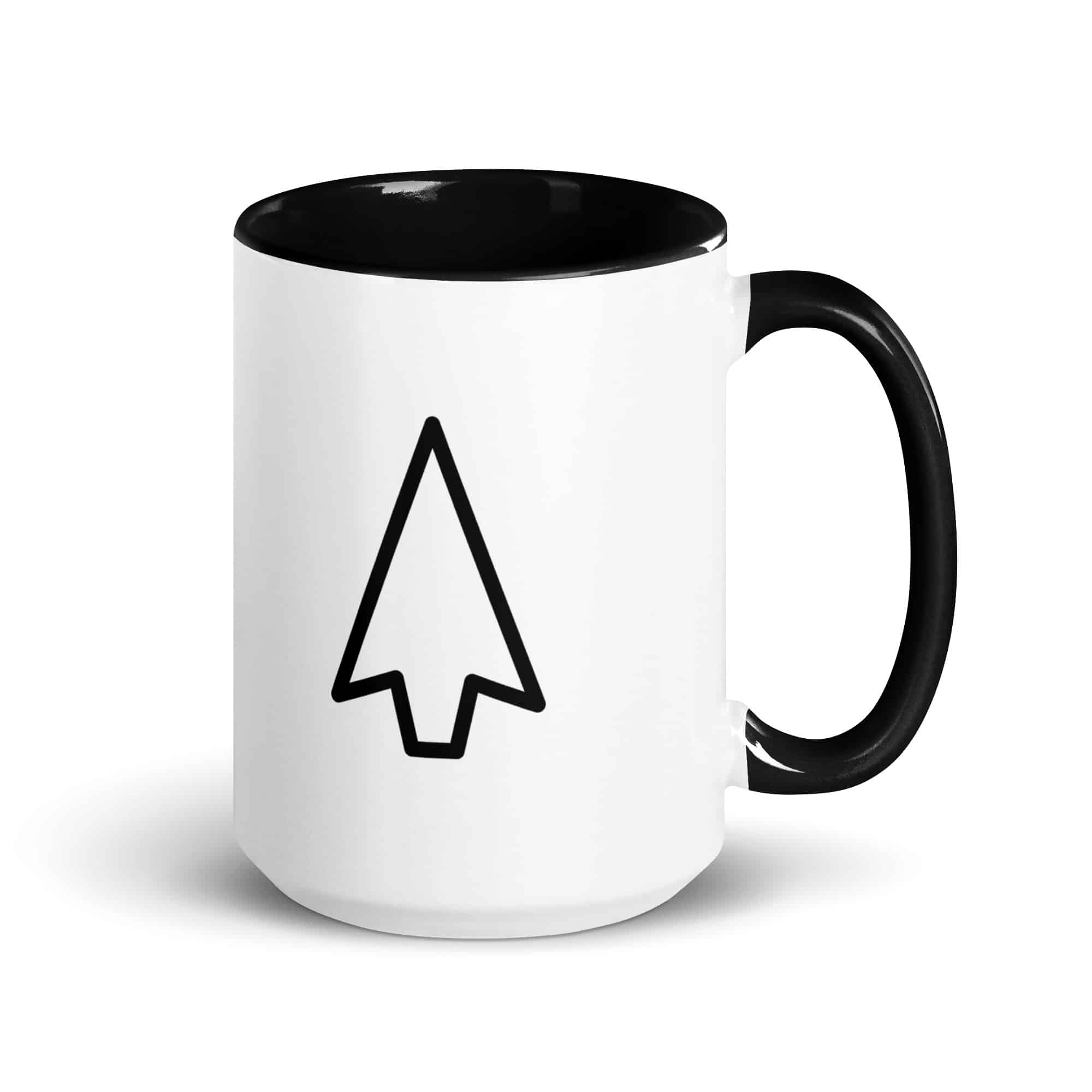 Black Open Arrowhead Color Inside Mug