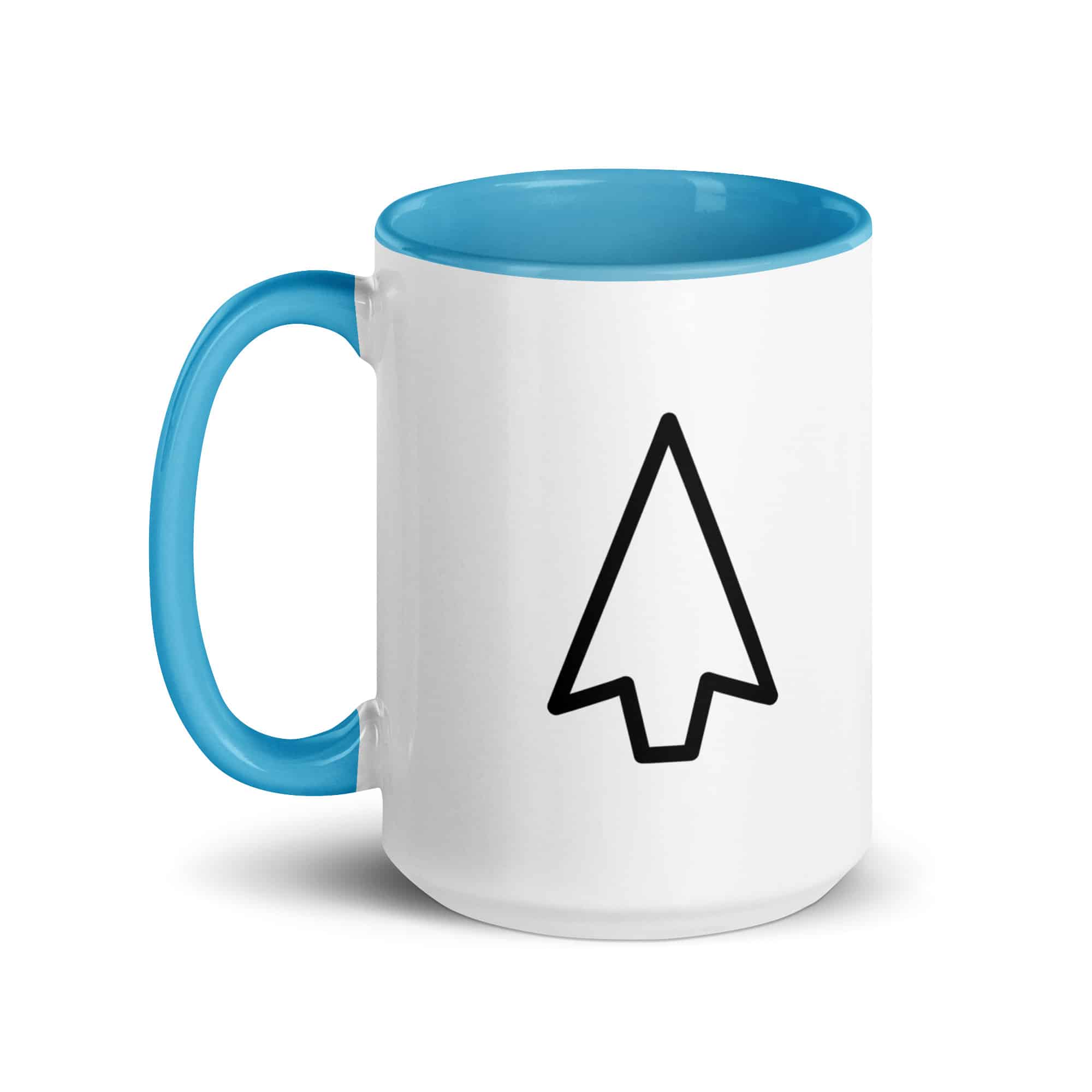 Black Open Arrowhead Color Inside Mug