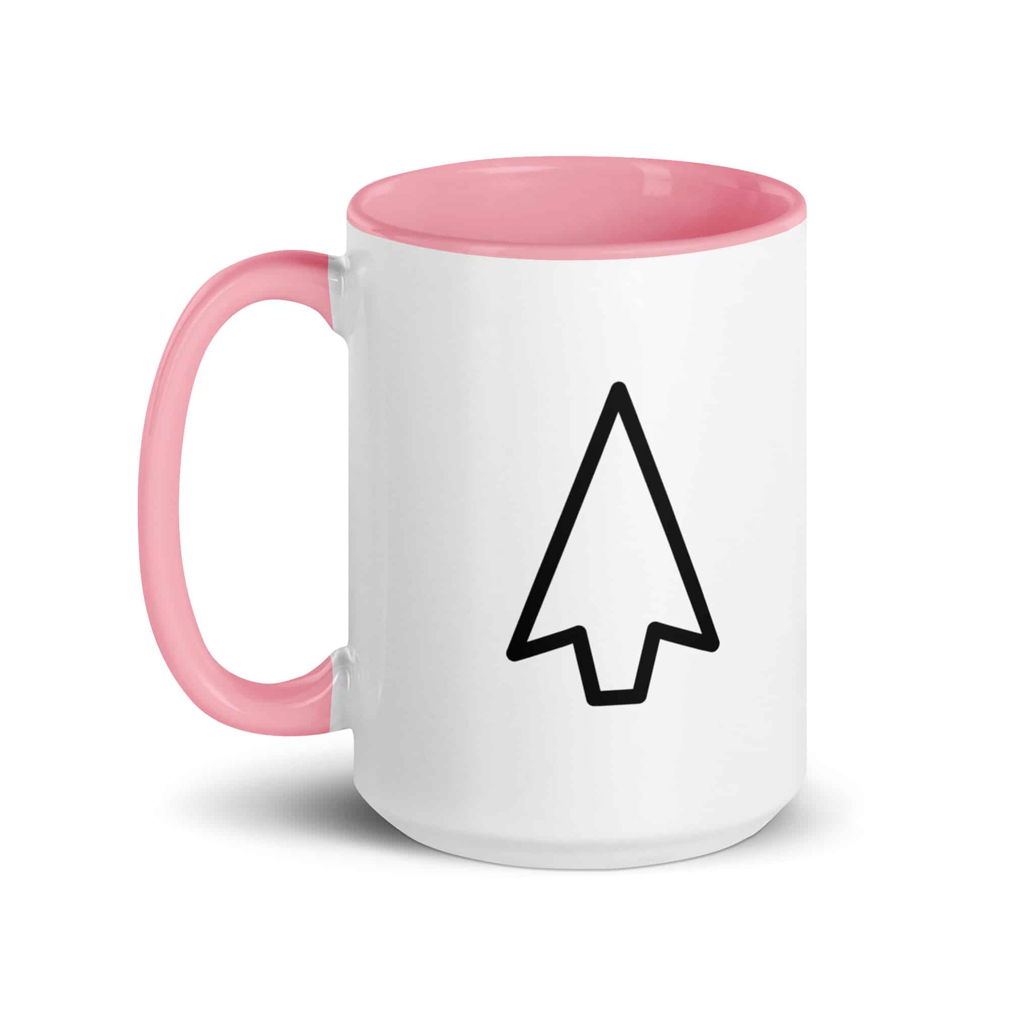 Black Open Arrowhead Color Inside Mug