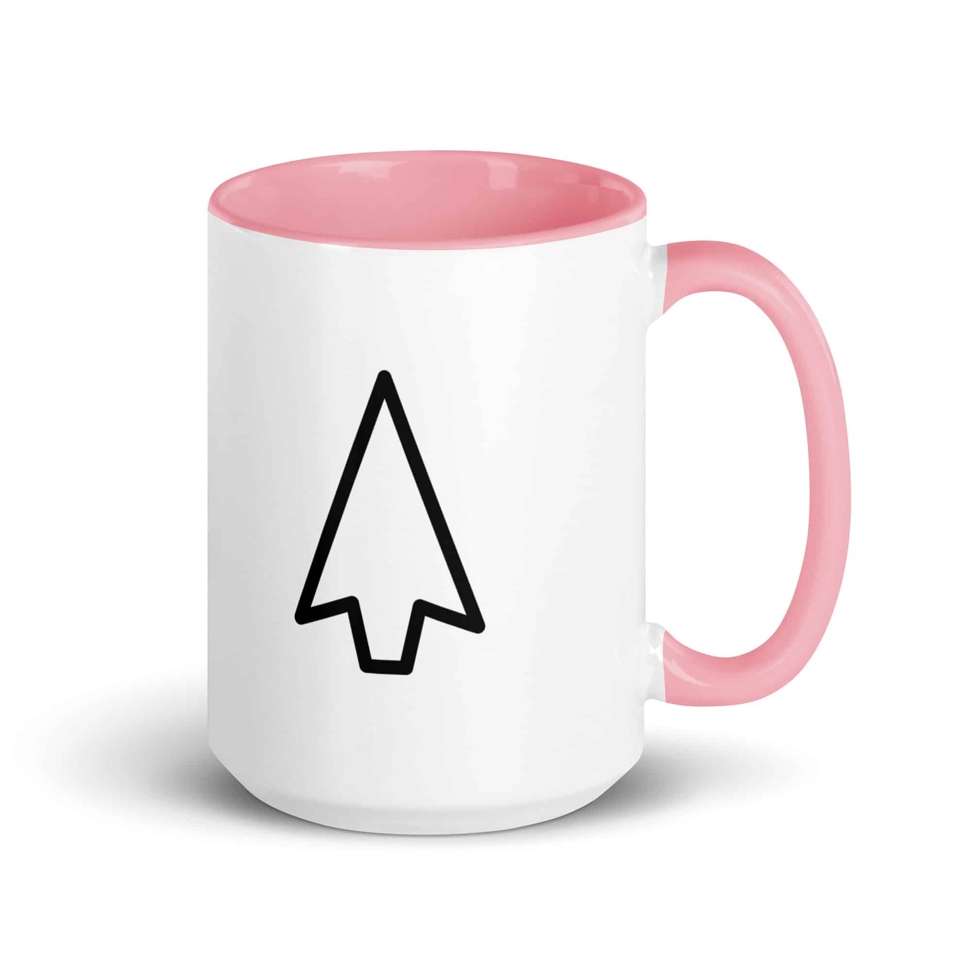 Black Open Arrowhead Color Inside Mug