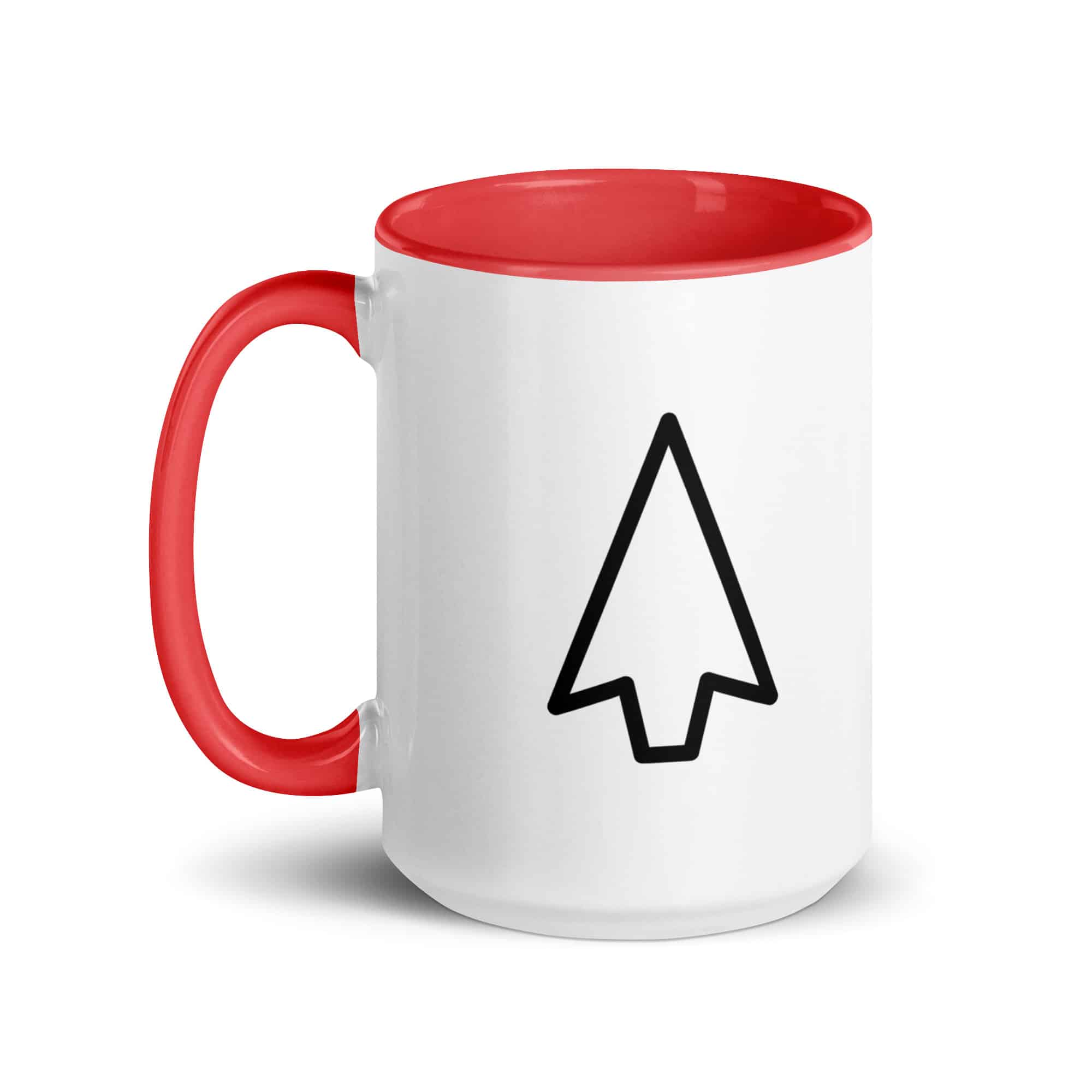 Black Open Arrowhead Color Inside Mug