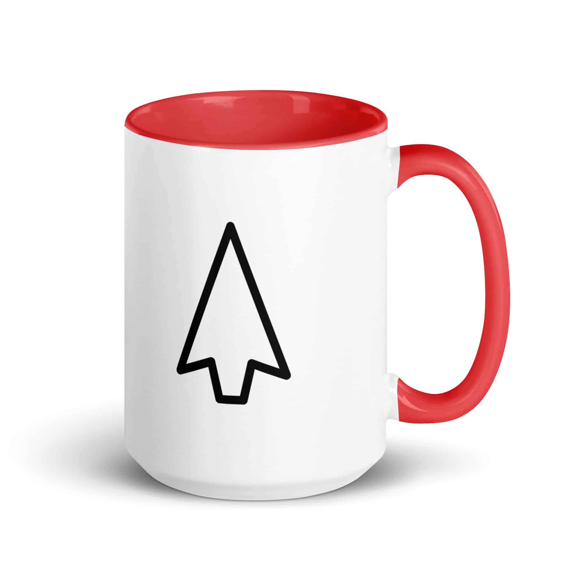 Black Open Arrowhead Color Inside Mug