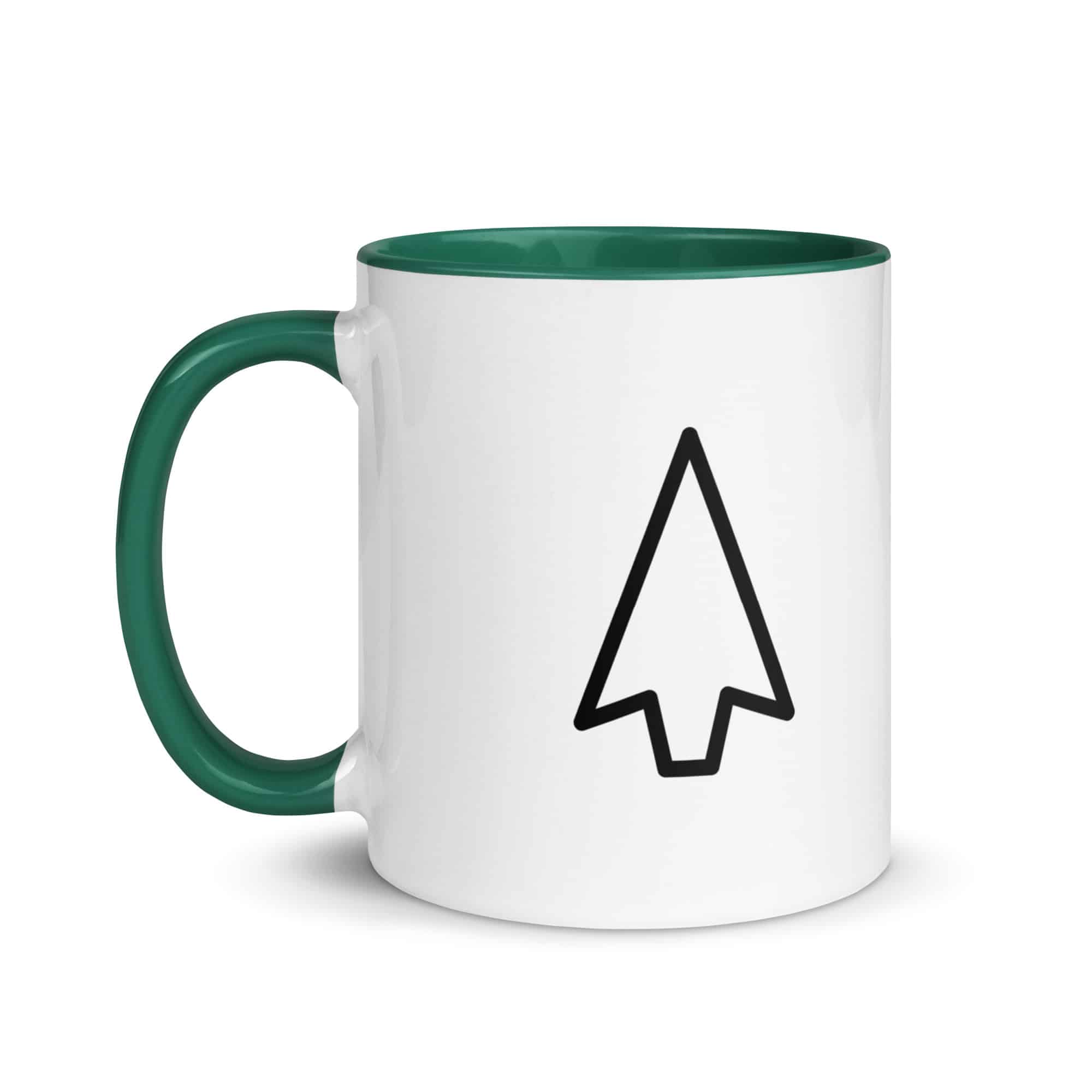 Black Open Arrowhead Color Inside Mug