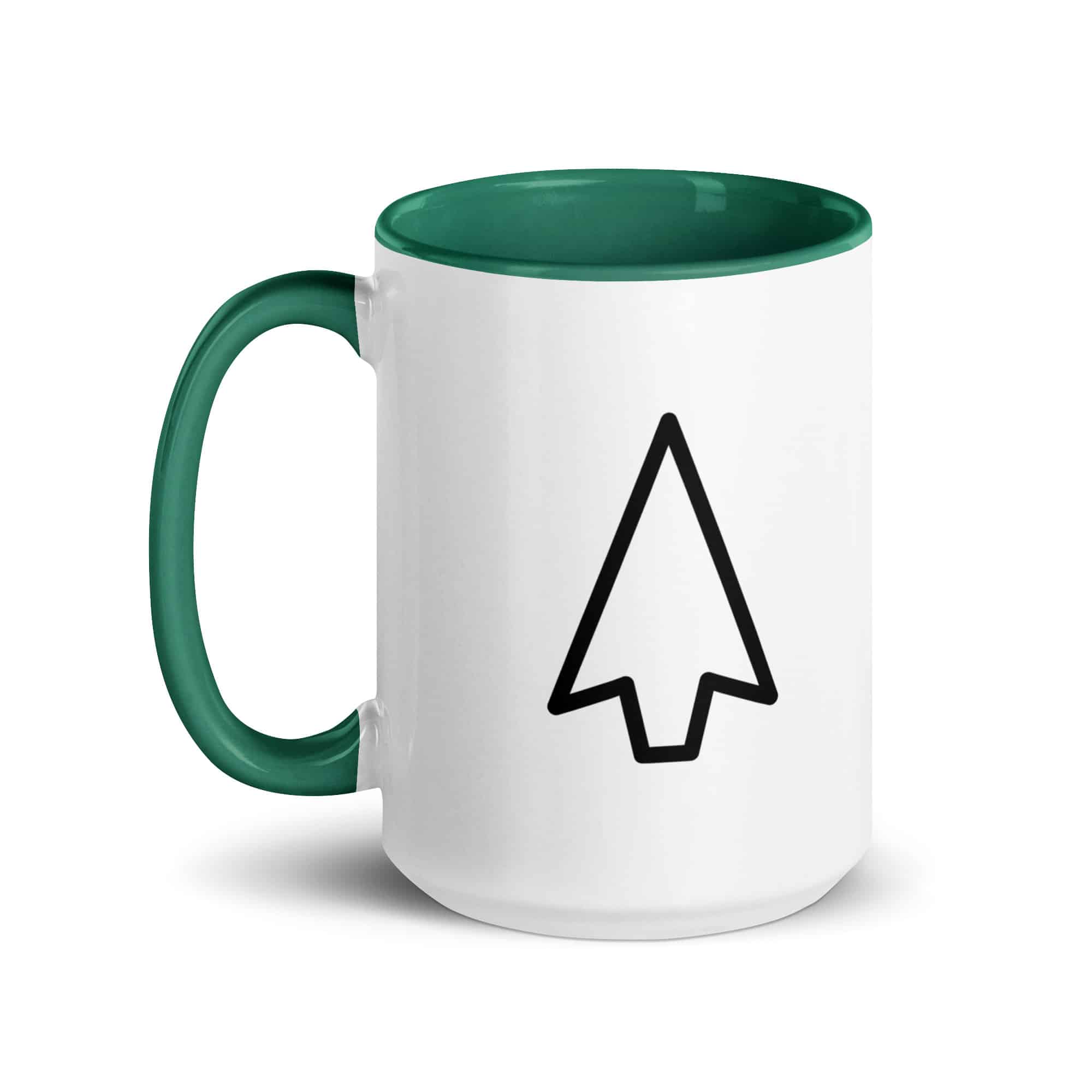 Black Open Arrowhead Color Inside Mug