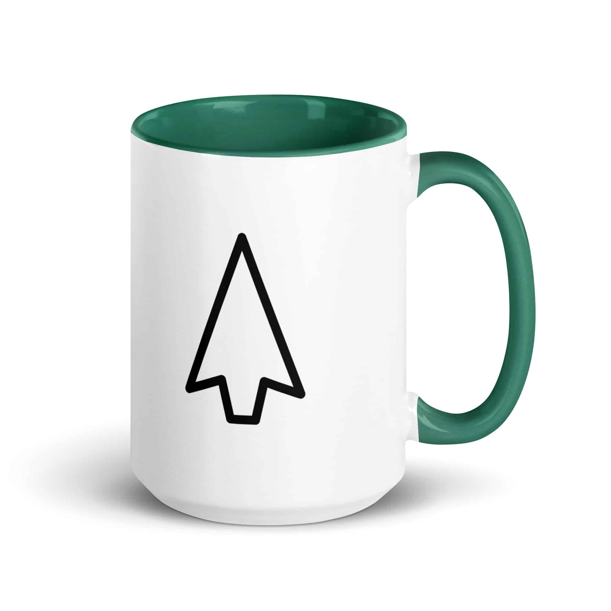Black Open Arrowhead Color Inside Mug
