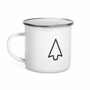 03 Open Arrowhead Black Enamel Camp Mug - 12 oz - Left