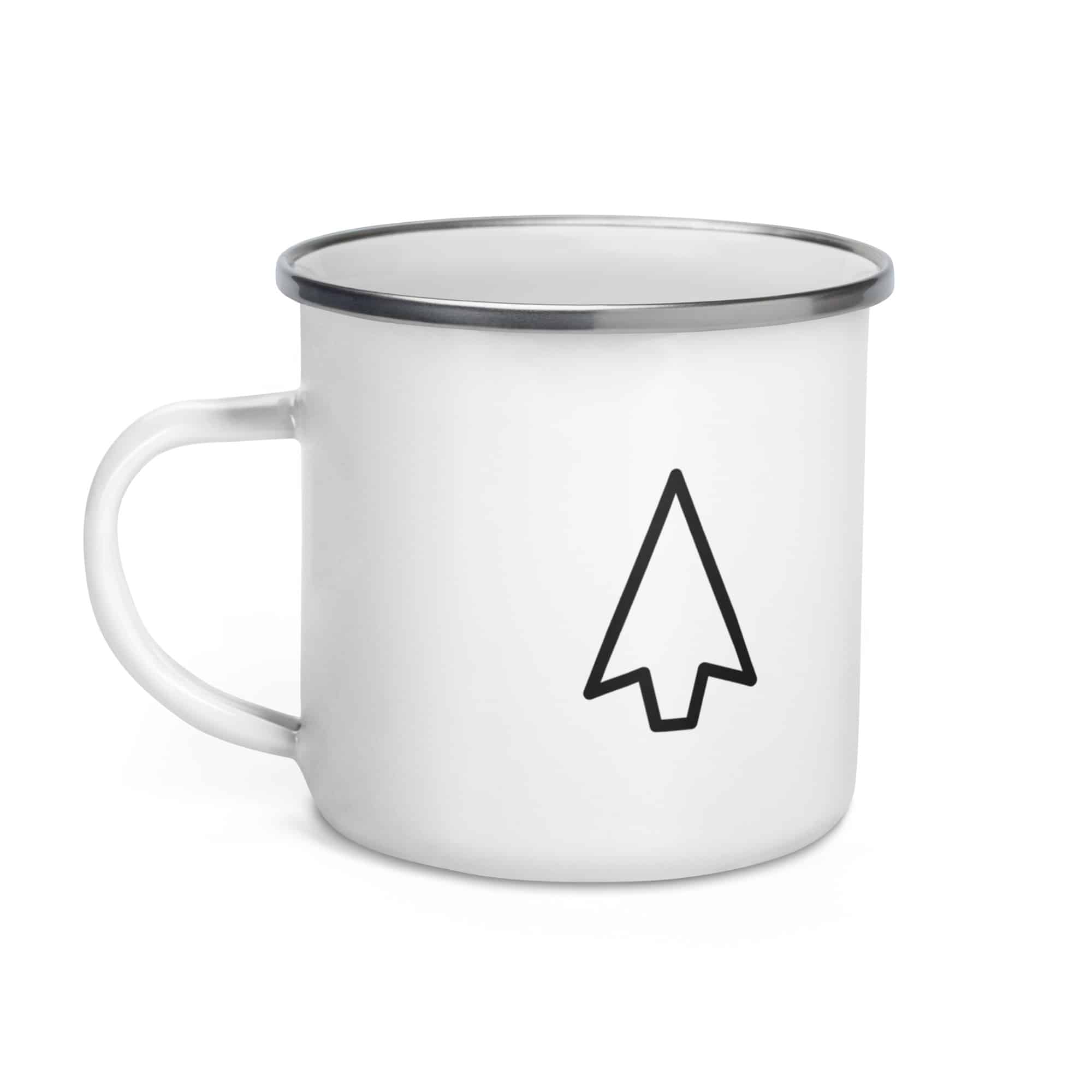 Black Open Arrowhead Enamel Camp Mug