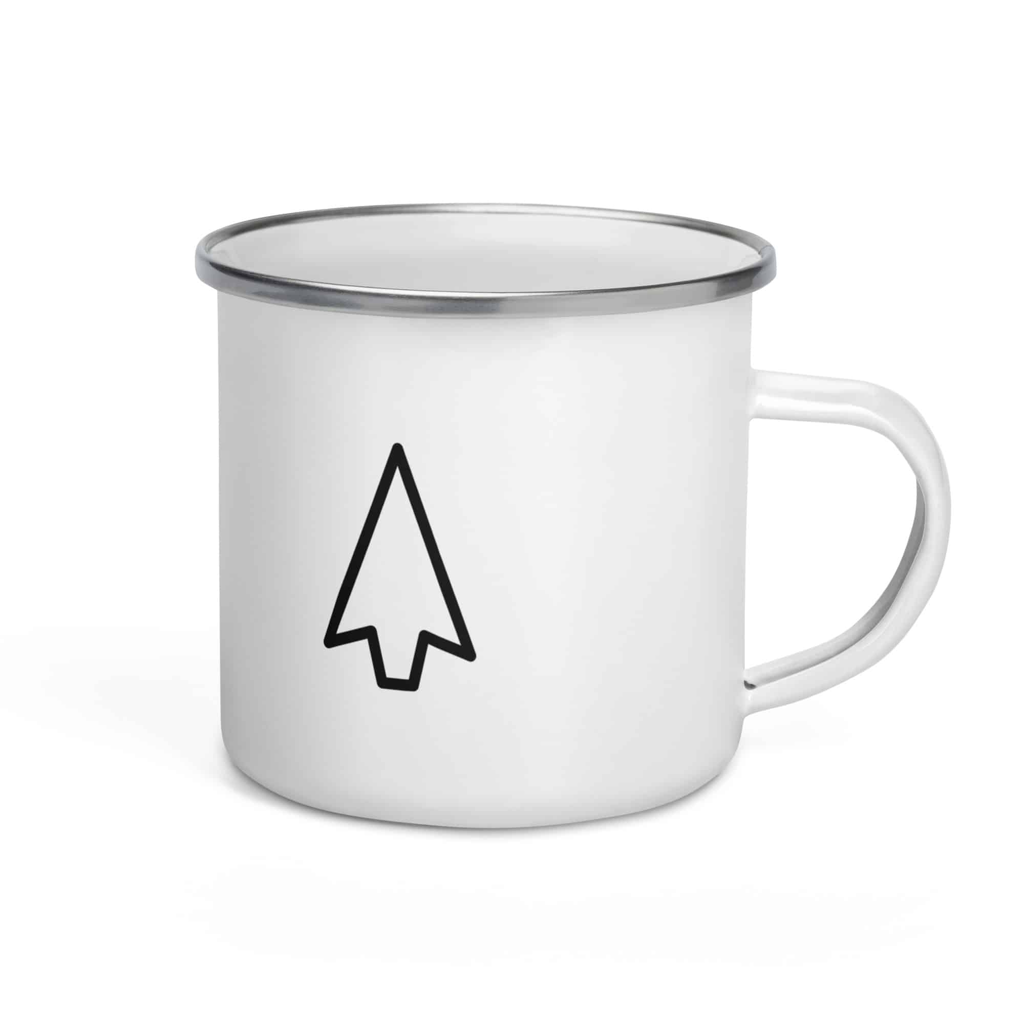 Black Open Arrowhead Enamel Camp Mug