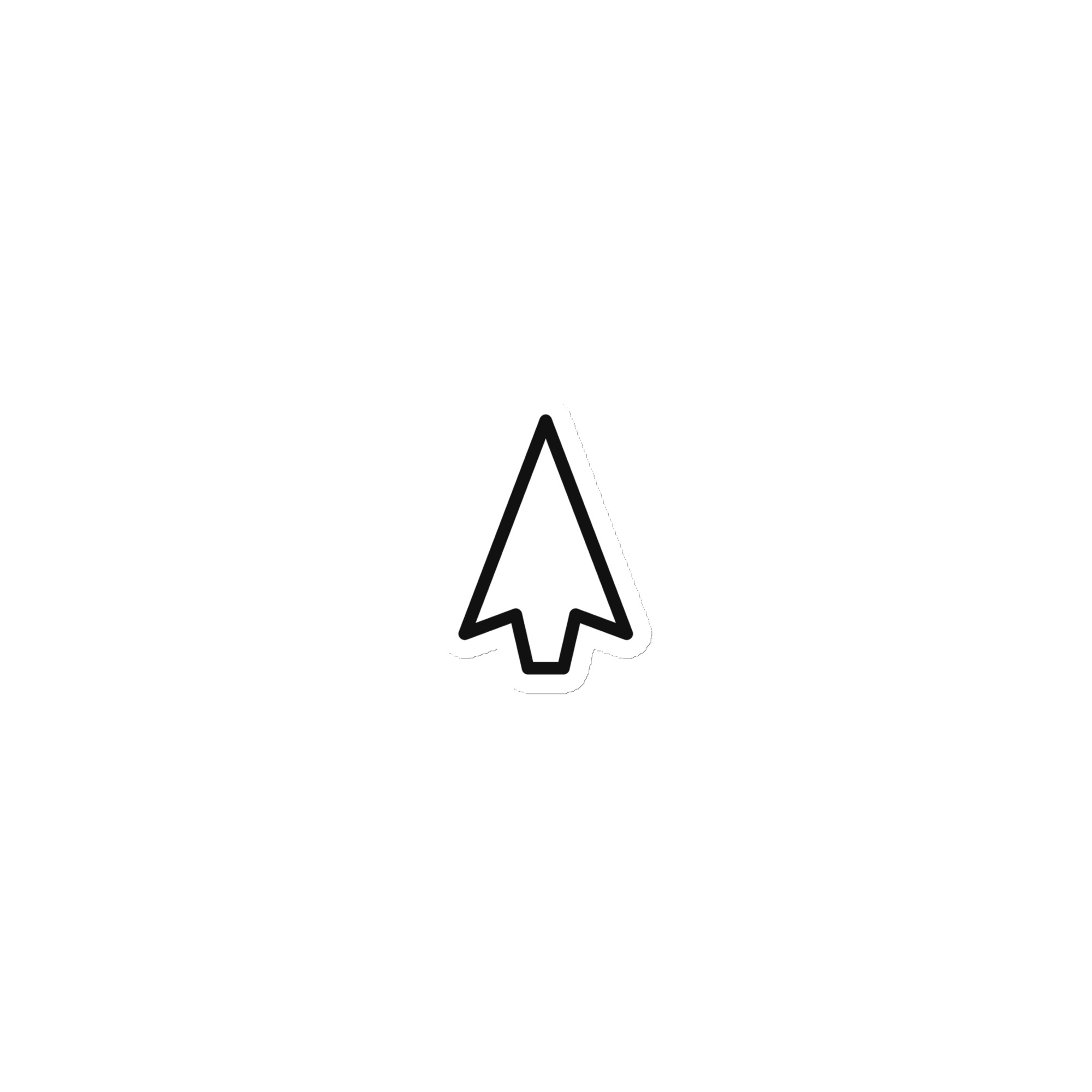 Black Open Arrowhead Die-Cut Magnet