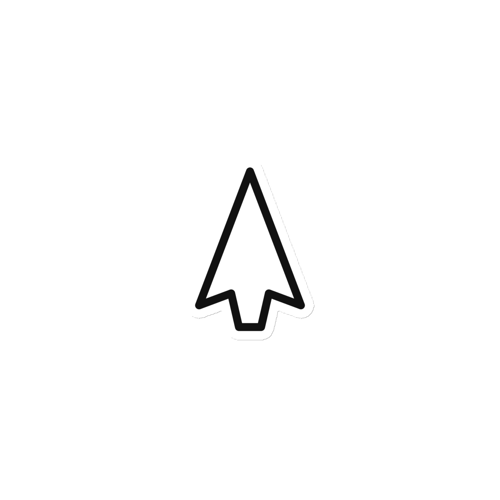 Black Open Arrowhead Die-Cut Magnet