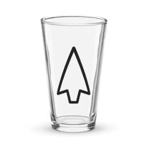 03 Open Arrowhead Black Pint Glass - 16 oz - Main