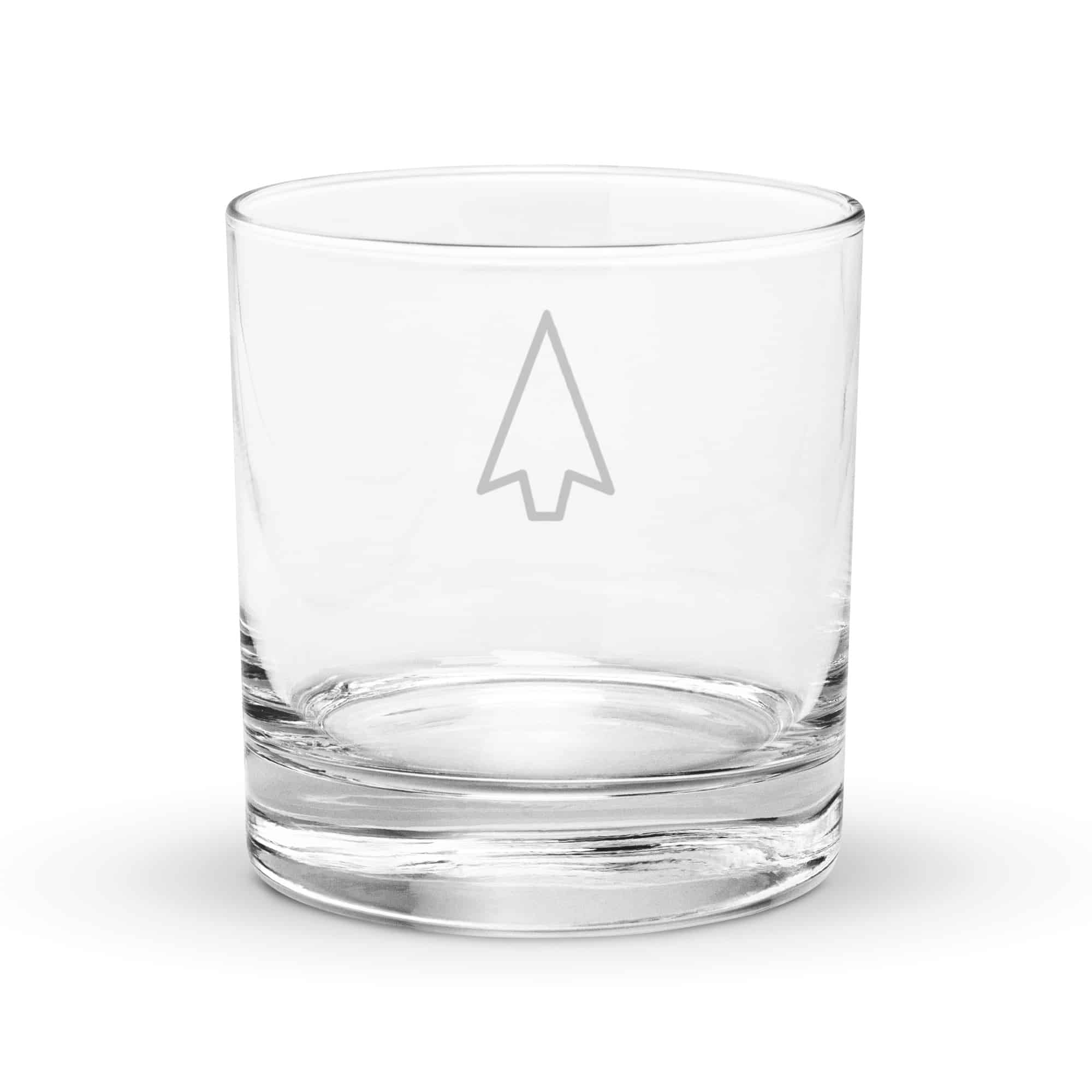 Black Open Arrowhead Rocks Glass