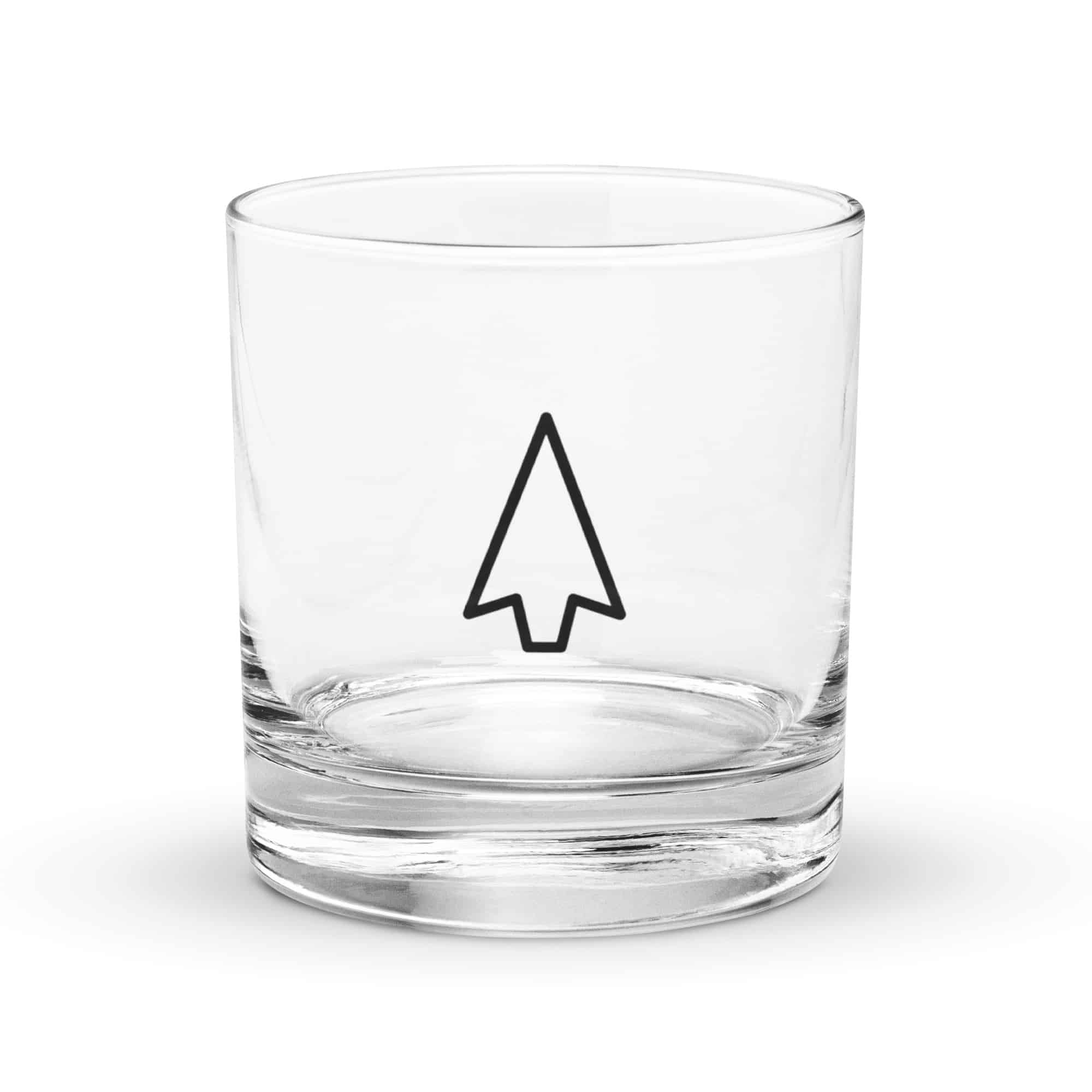 Black Open Arrowhead Rocks Glass