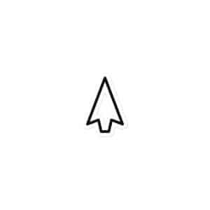 03 Open Arrowhead Black Vinyl Sticker - 3x3 - Main