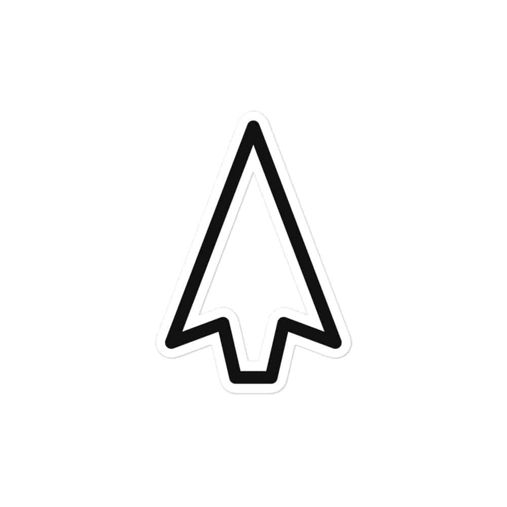 Black Open Arrowhead Vinyl Sticker