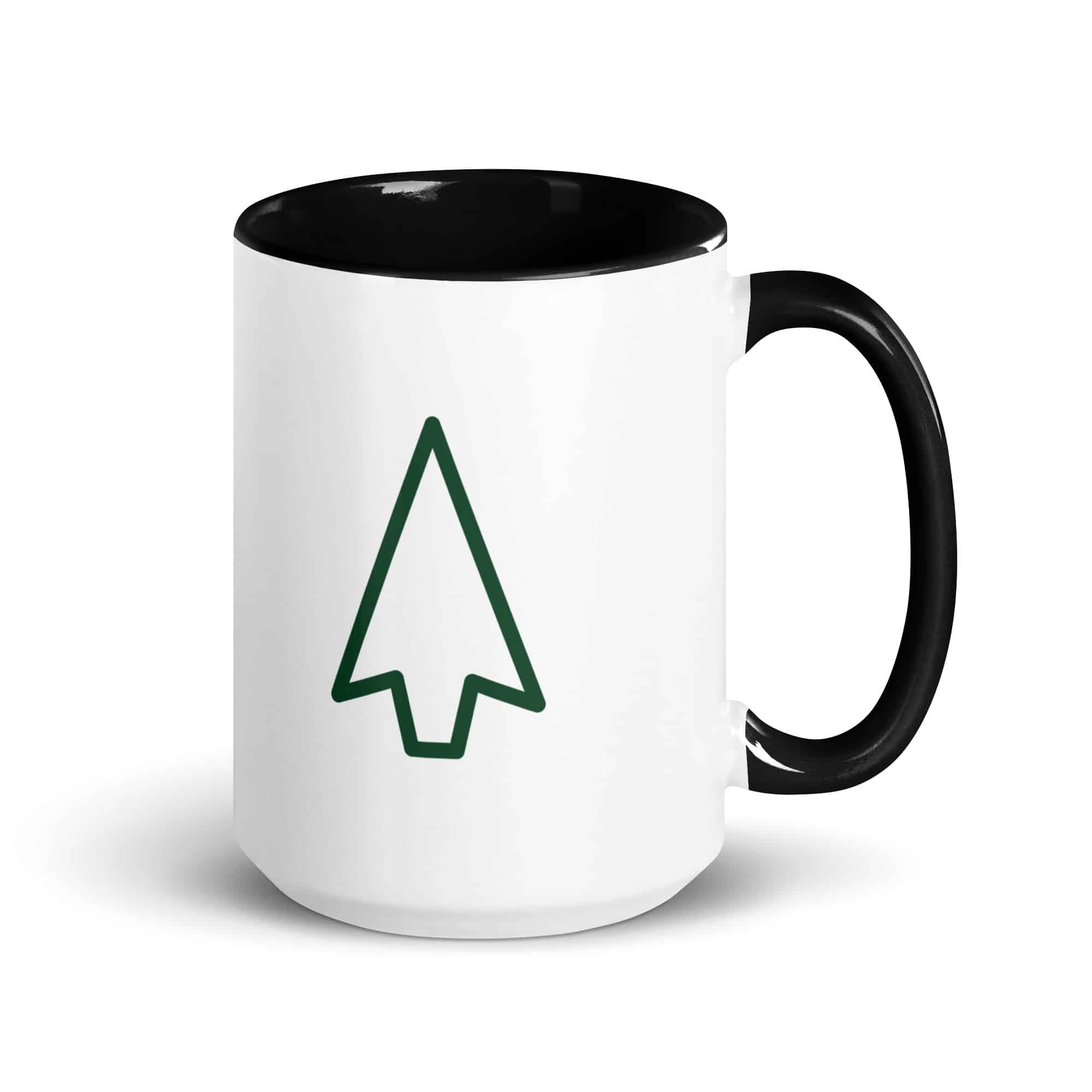 Forest Green Open Arrowhead Color Inside Mug
