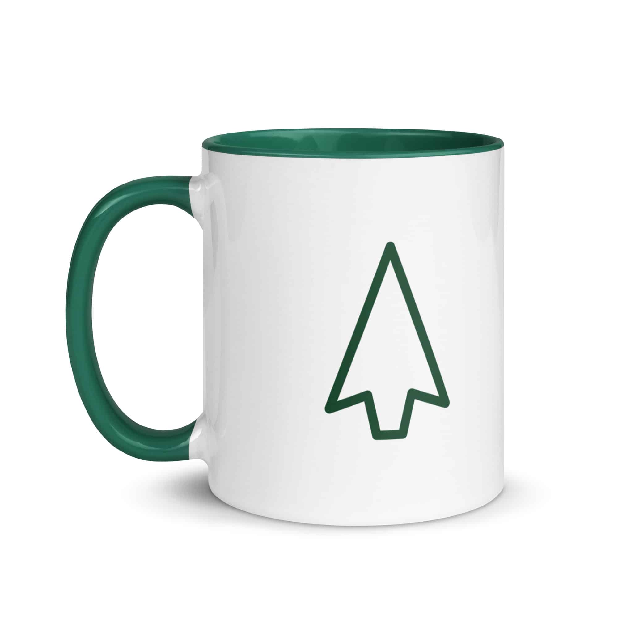 Forest Green Open Arrowhead Color Inside Mug