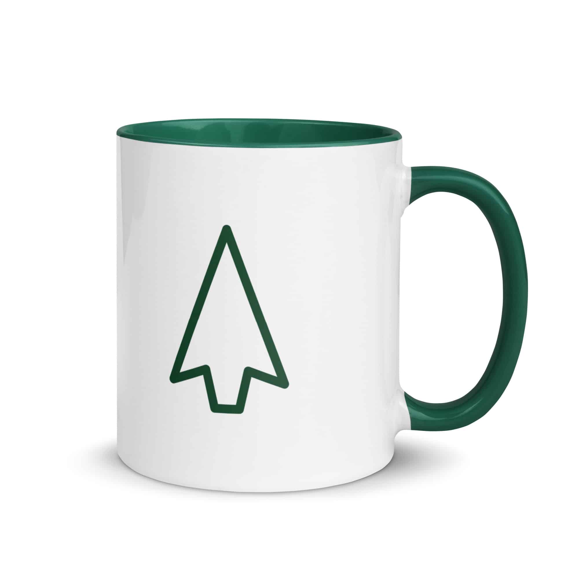 Forest Green Open Arrowhead Color Inside Mug