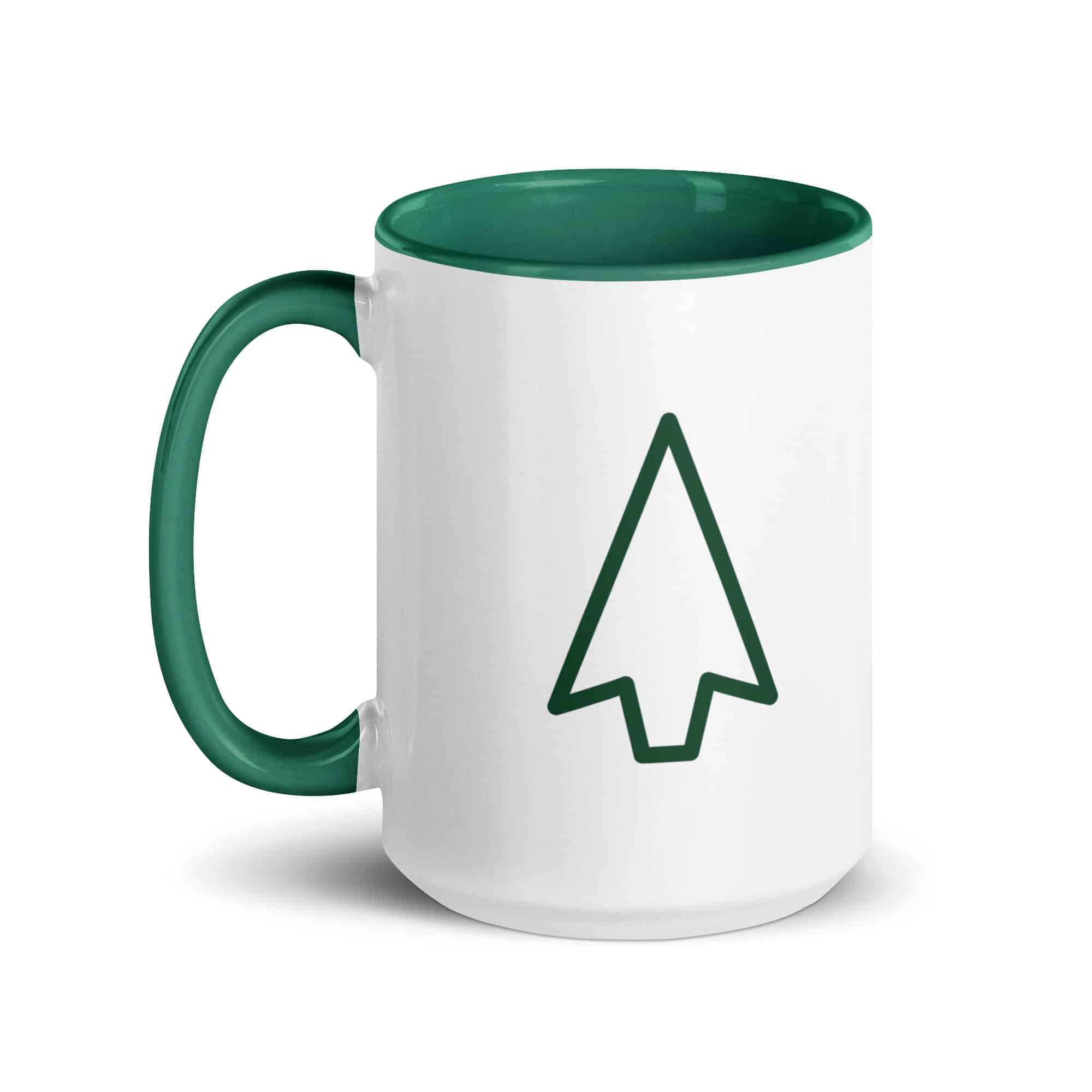 Forest Green Open Arrowhead Color Inside Mug