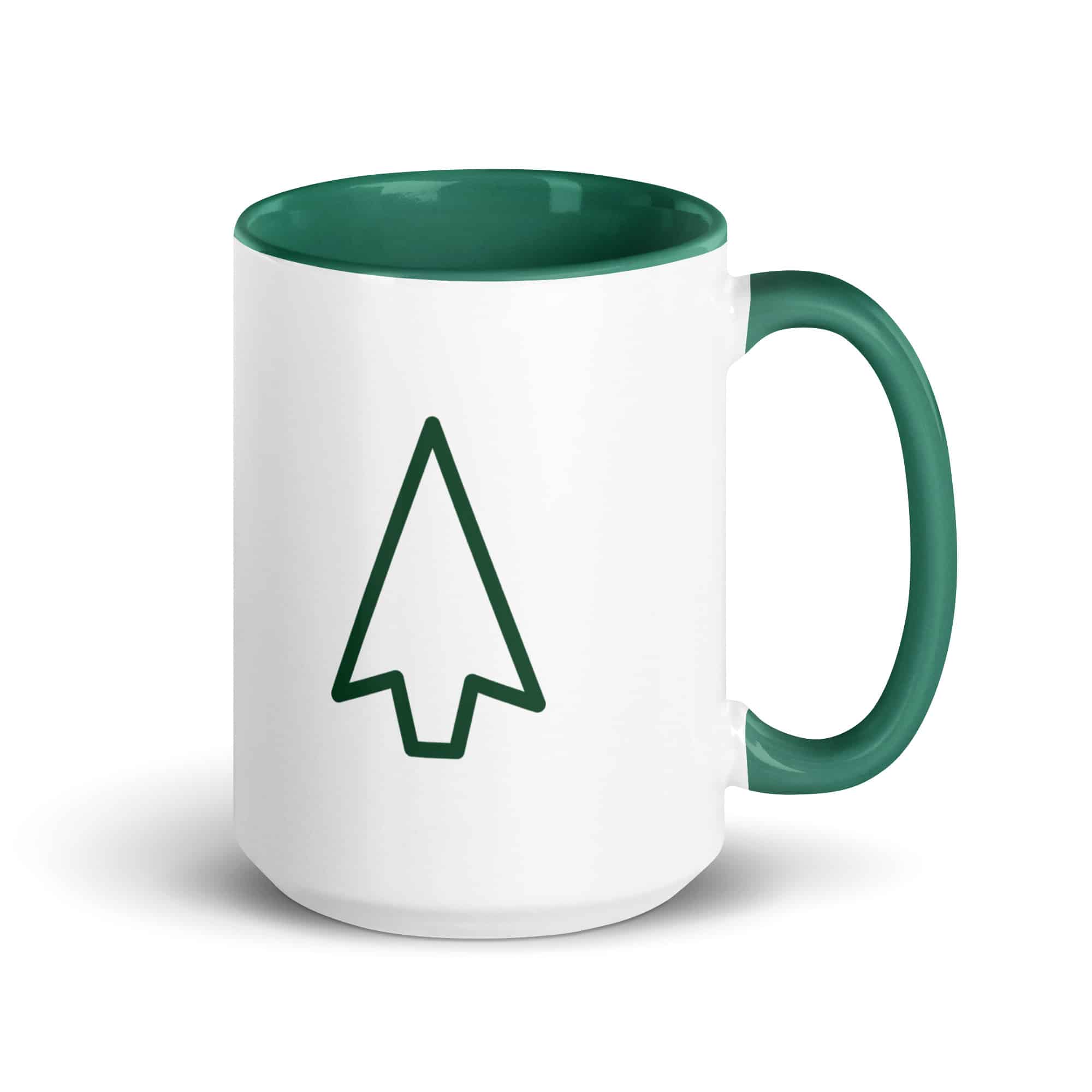 Forest Green Open Arrowhead Color Inside Mug