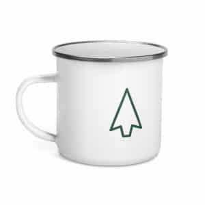 03 Open Arrowhead Forest Green Enamel Camp Mug - 12 oz - Left