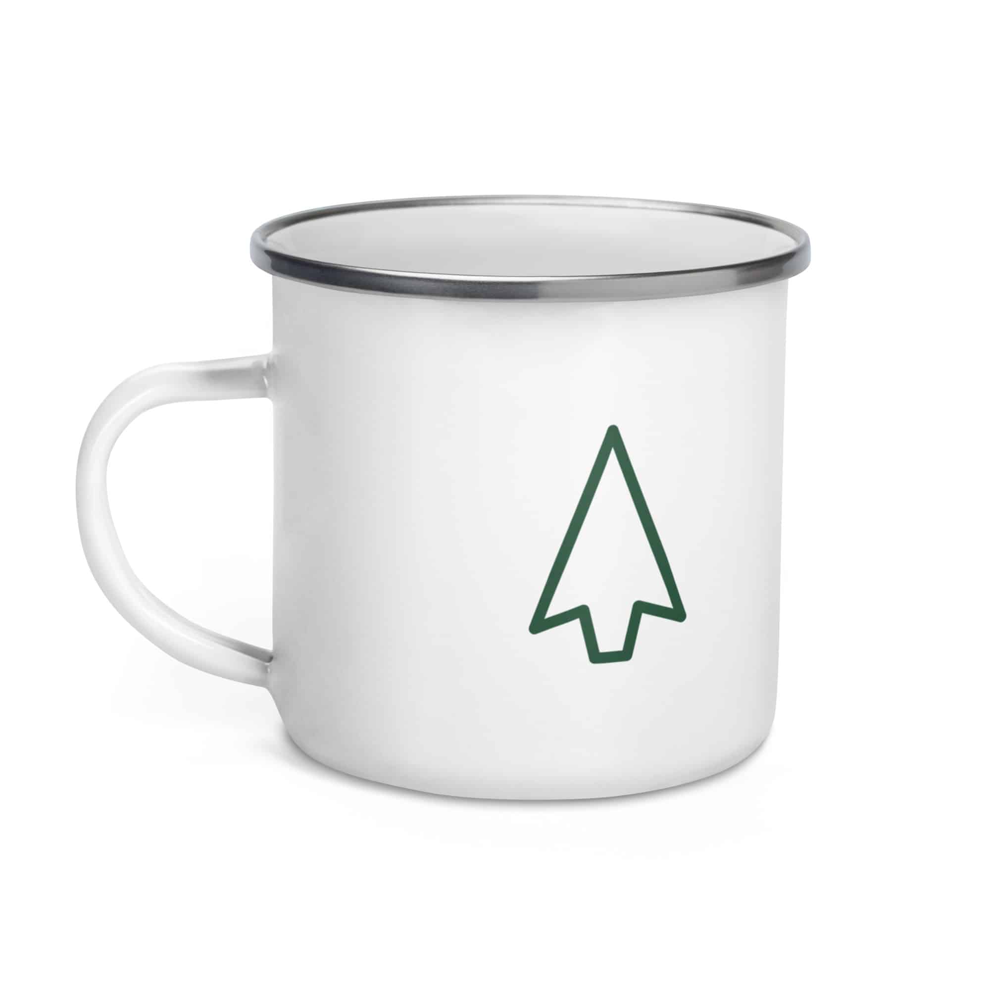 Forest Green Open Arrowhead Enamel Camp Mug