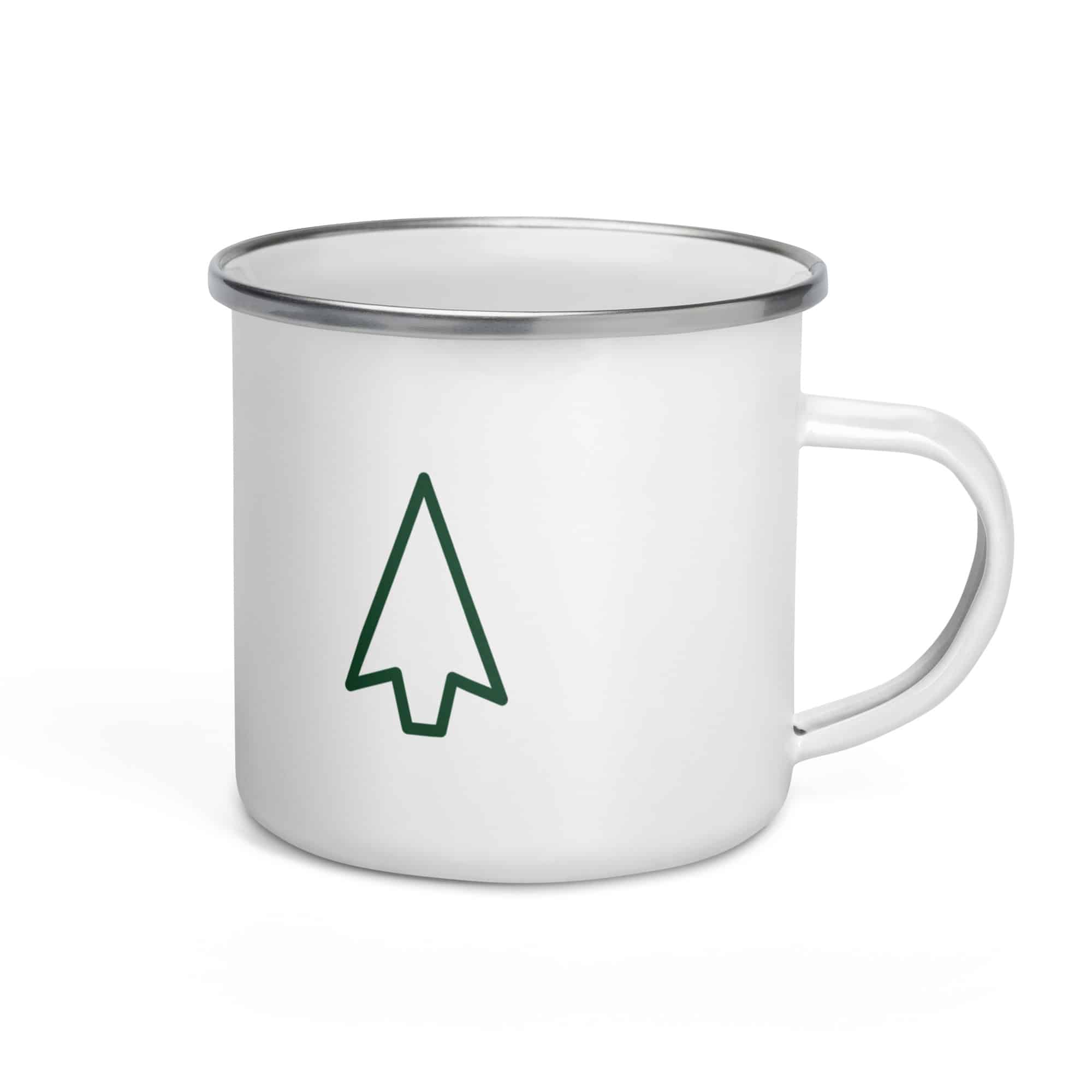 Forest Green Open Arrowhead Enamel Camp Mug