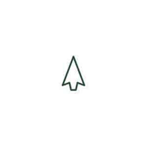03 Open Arrowhead Forest Green Die-Cut Magnet - 3″×3″ - Main