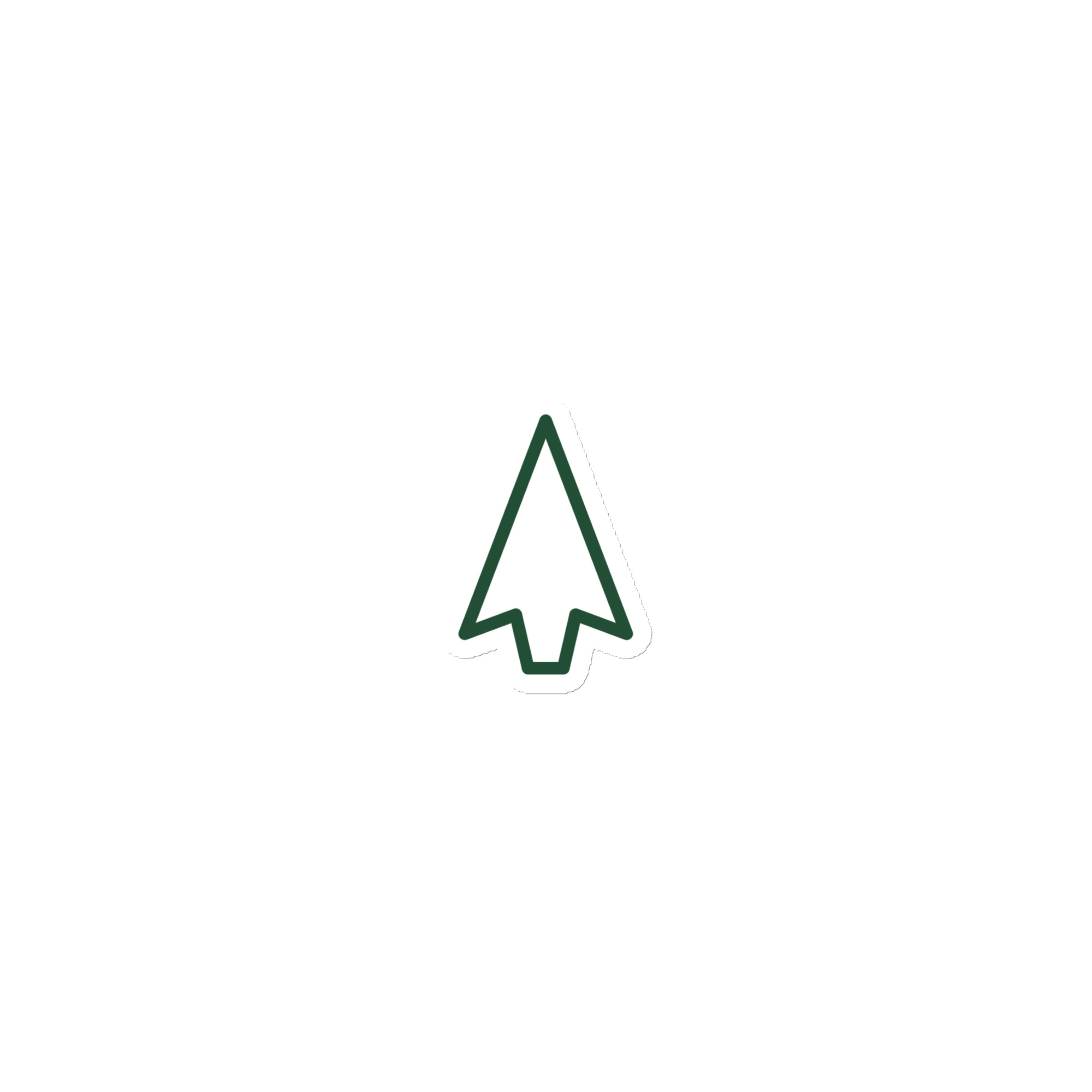 Forest Green Open Arrowhead Die-Cut Magnet