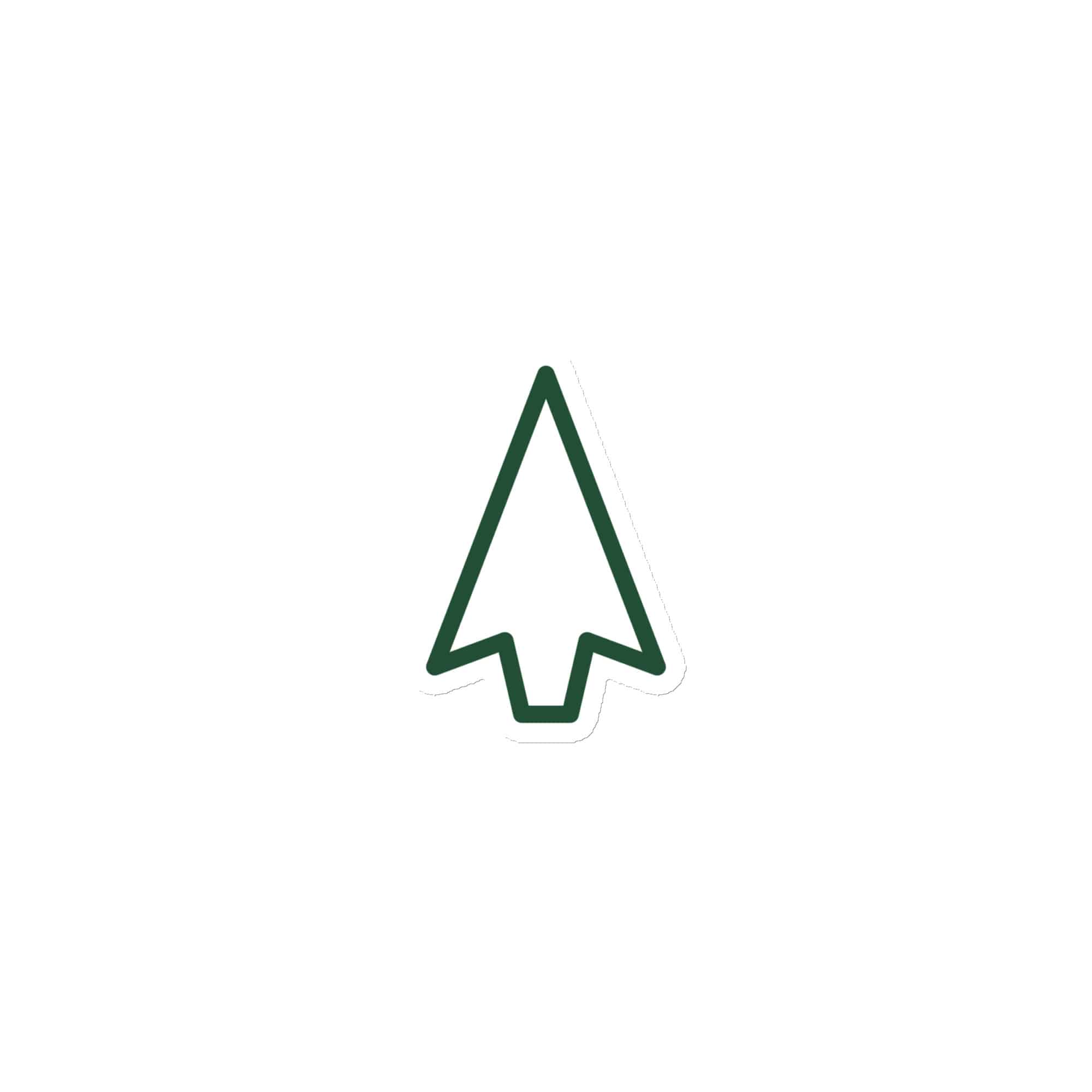 Forest Green Open Arrowhead Die-Cut Magnet