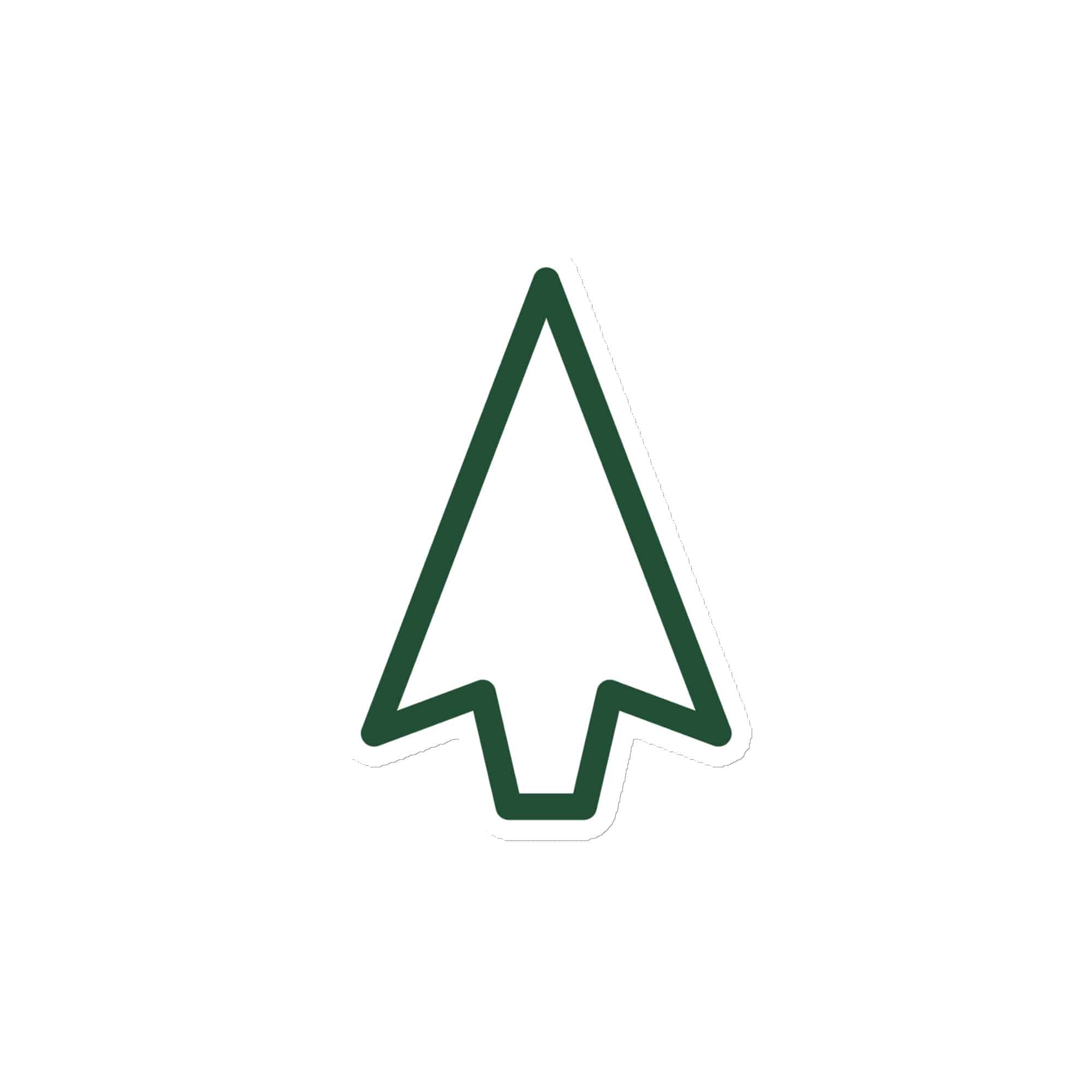 Forest Green Open Arrowhead Die-Cut Magnet