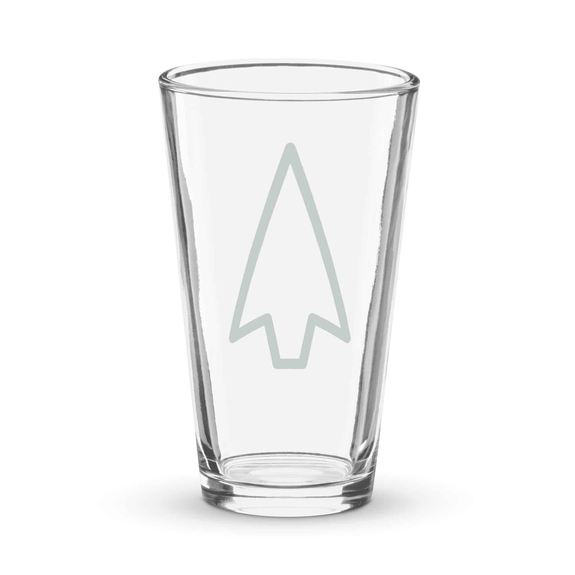 Forest Green Open Arrowhead Pint Glass