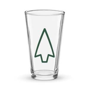 03 Open Arrowhead Forest Green Pint Glass - 16 oz - Main