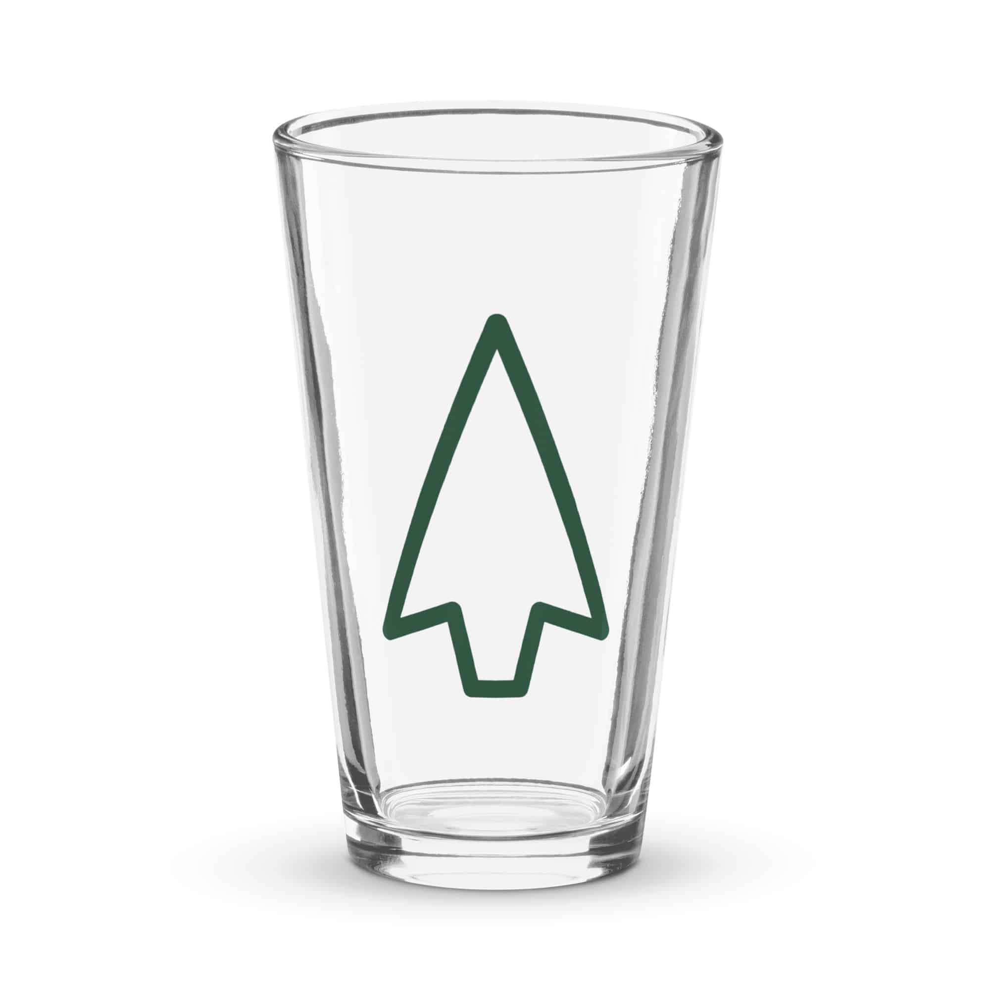 Forest Green Open Arrowhead Pint Glass