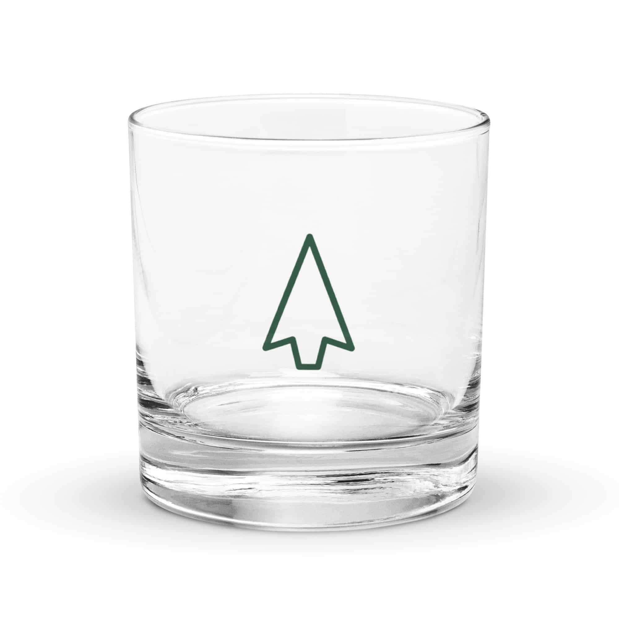 Forest Green Open Arrowhead Rocks Glass