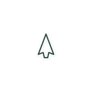 03 Open Arrowhead Forest Green Vinyl Sticker - 3x3 - Main