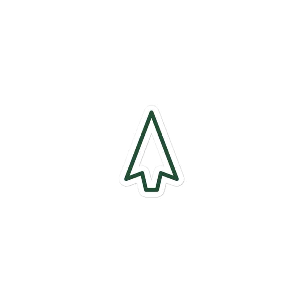 Forest Green Open Arrowhead Vinyl Sticker