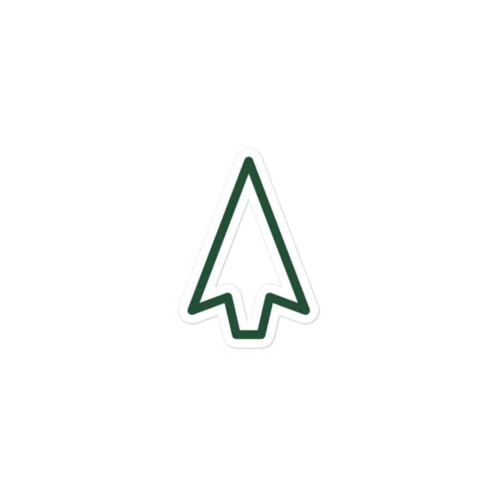 Forest Green Open Arrowhead Vinyl Sticker