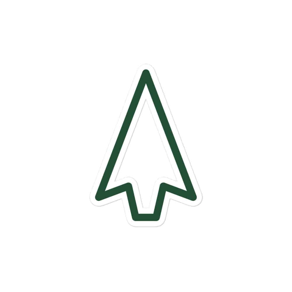 Forest Green Open Arrowhead Vinyl Sticker