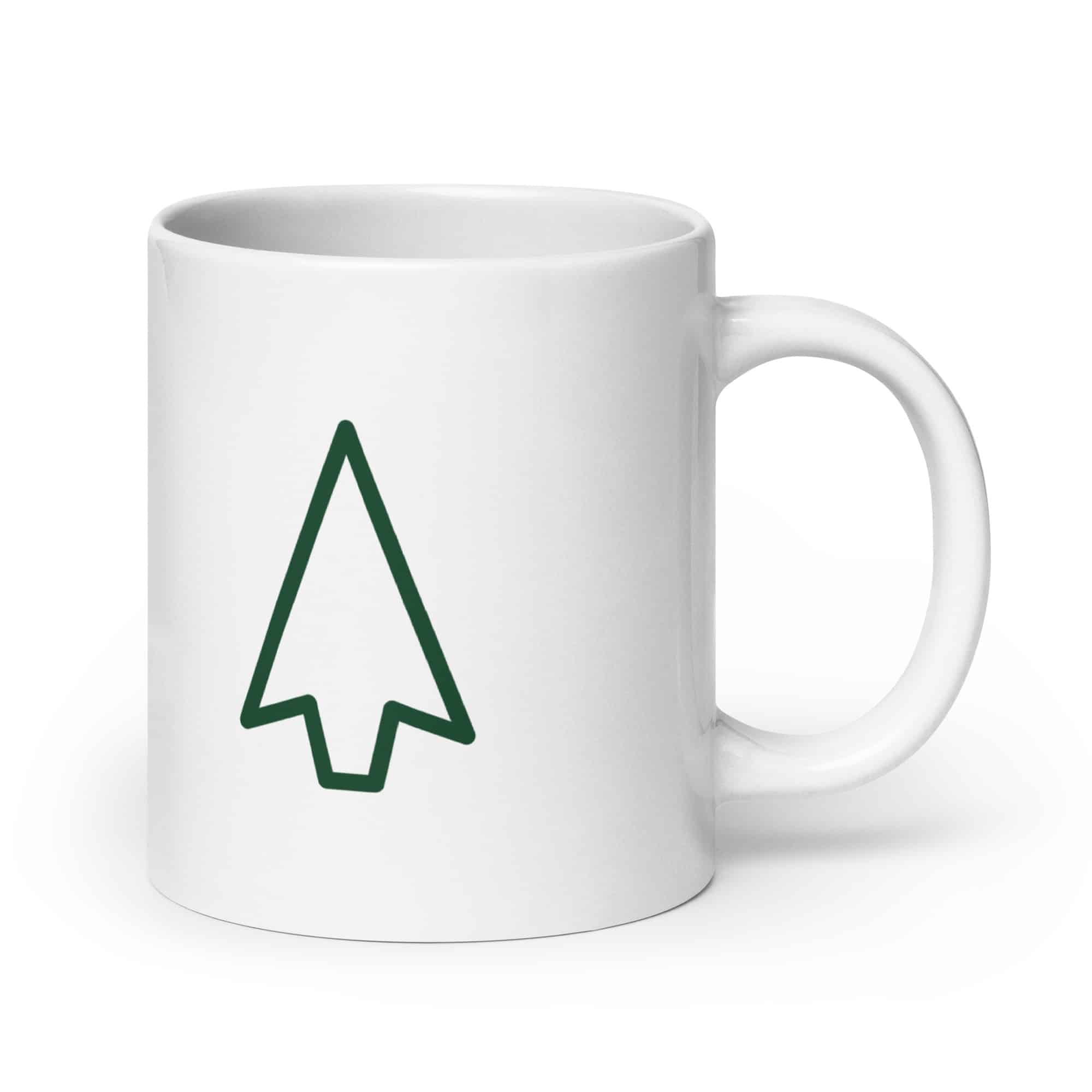 Forest Green Open Arrowhead White Ceramic Coffee Mug