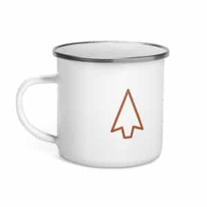 03 Open Arrowhead Terracotta Enamel Camp Mug - 12 oz - Left