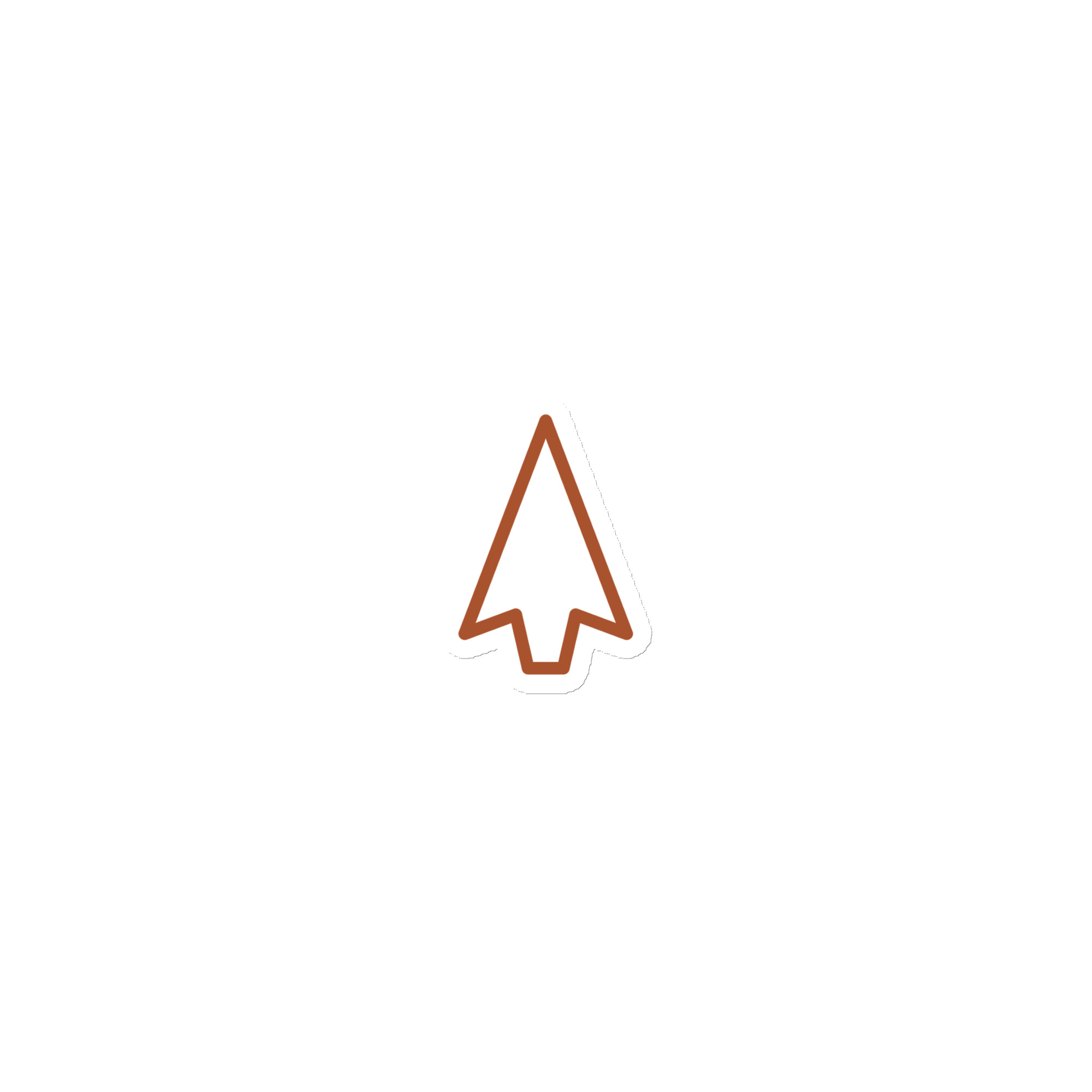 Terracotta Open Arrowhead Die-Cut Magnet