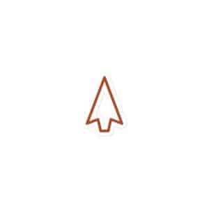 03 Open Arrowhead Terracotta Vinyl Sticker - 3x3 - Main