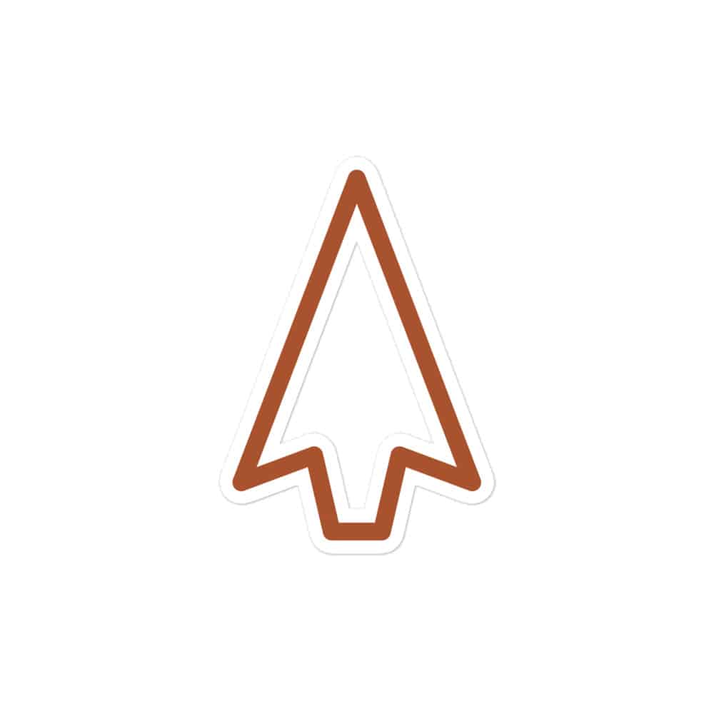 Terracotta Open Arrowhead Vinyl Sticker