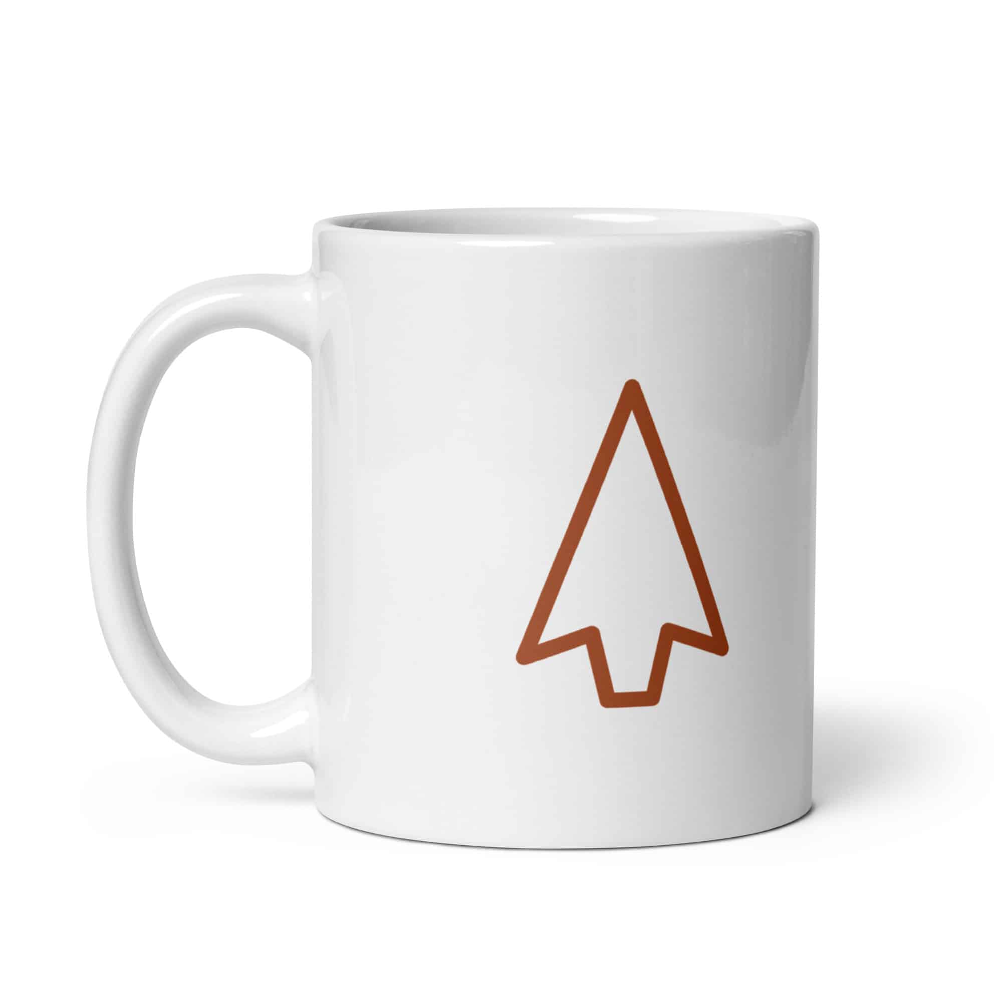 Terracotta Open Arrowhead White Ceramic Coffee Mug