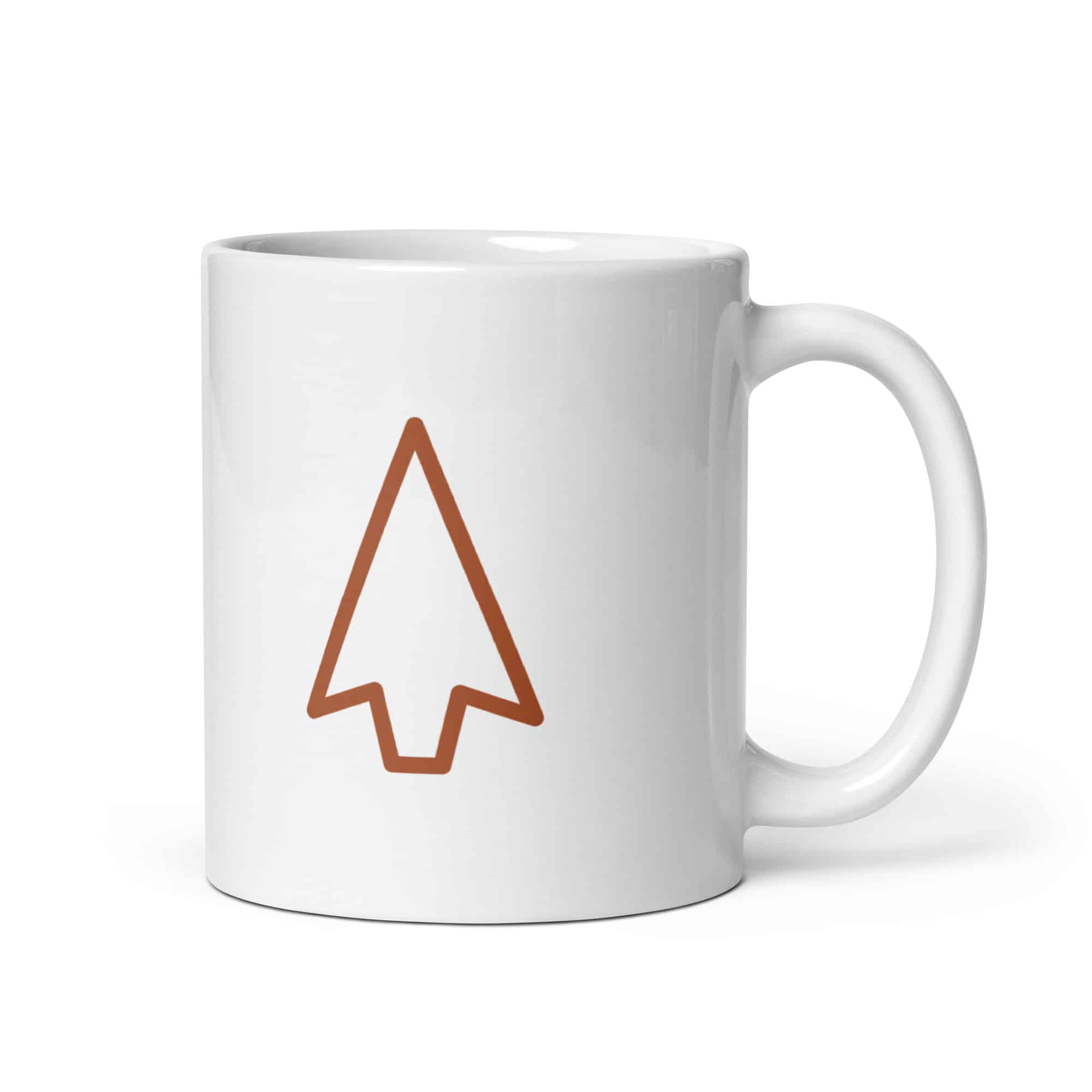 Terracotta Open Arrowhead White Ceramic Coffee Mug