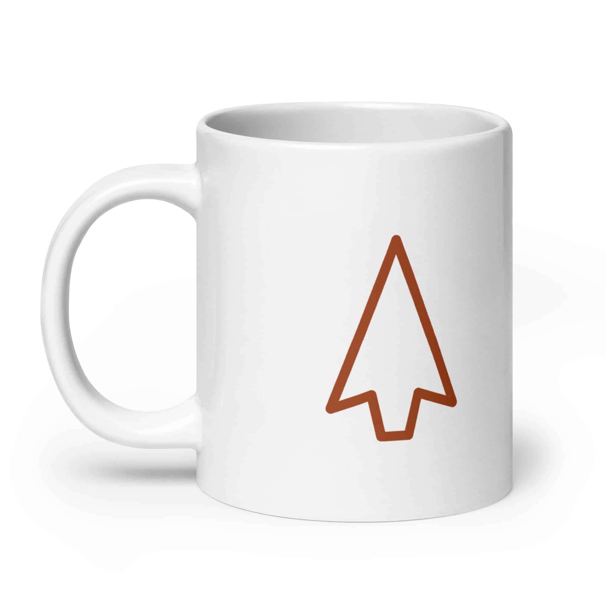 Terracotta Open Arrowhead White Ceramic Coffee Mug
