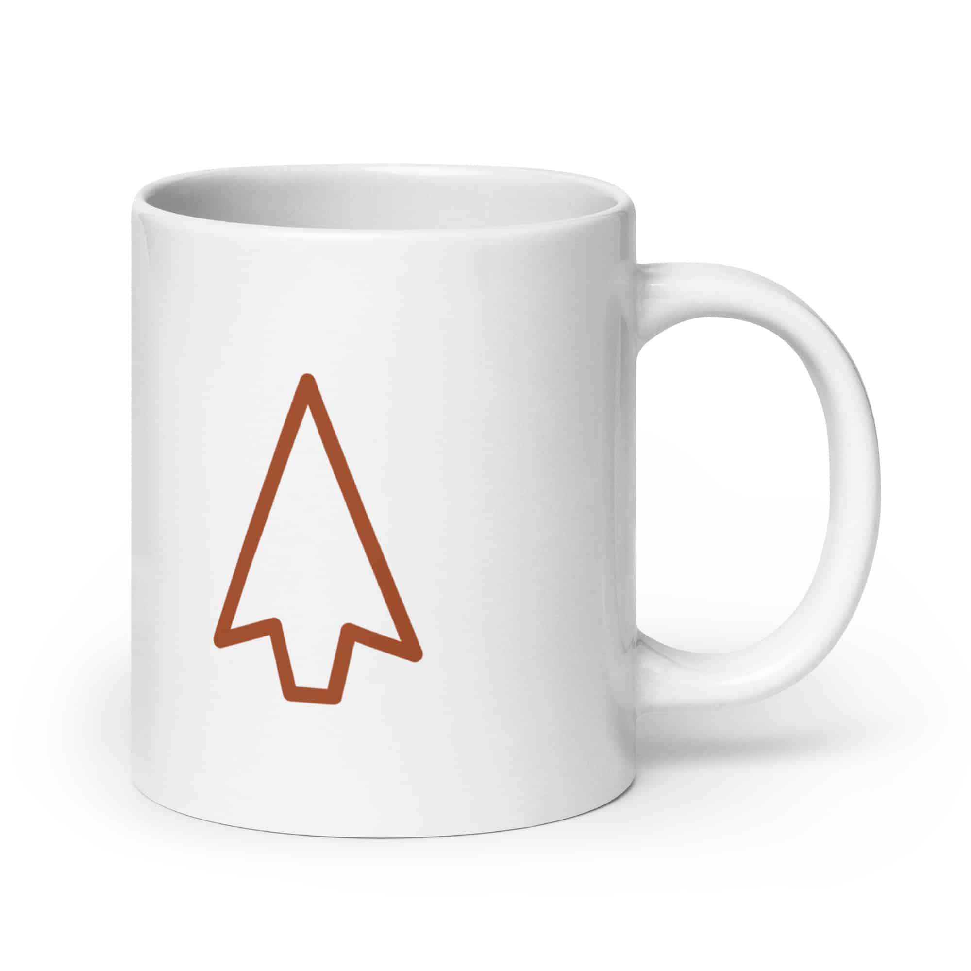 Terracotta Open Arrowhead White Ceramic Coffee Mug